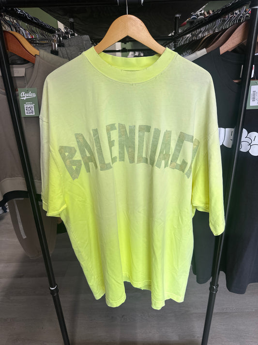 Balenciaga Fluo Yellow Masking Tape Tee