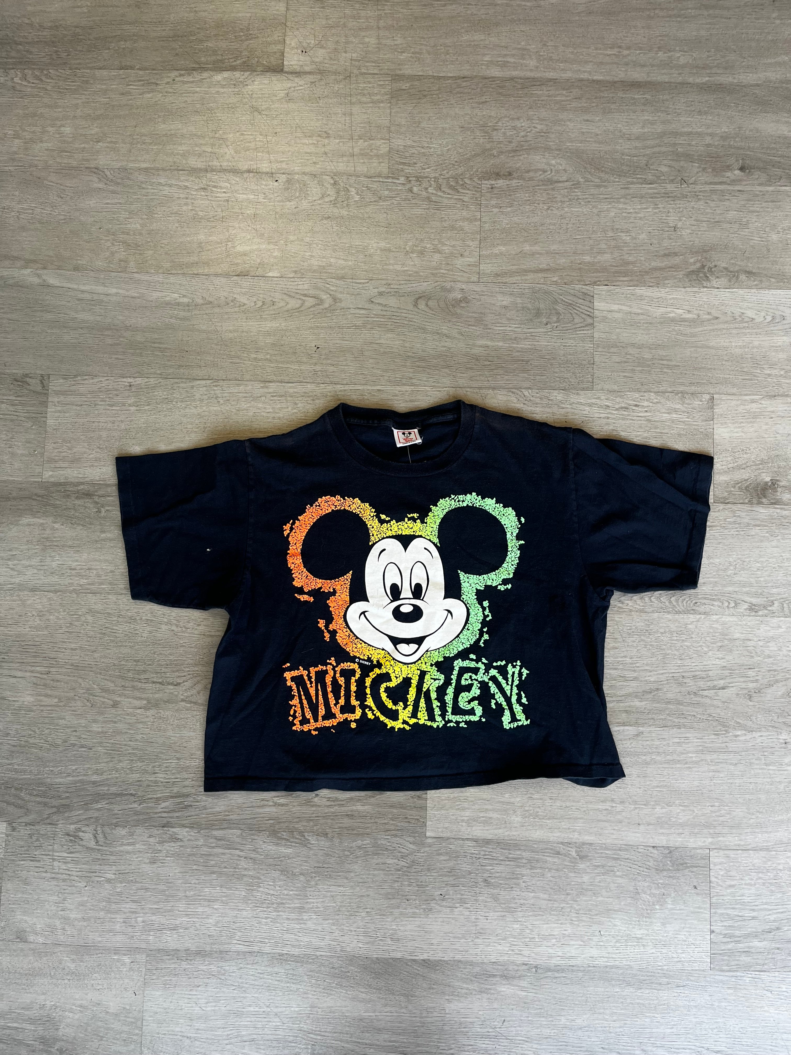 Vintage Vibrant Mickey Mouse Cropped Tee