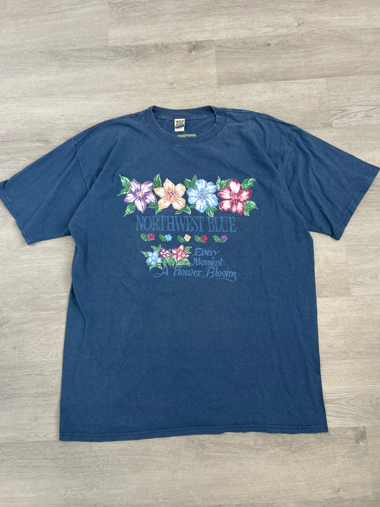 Vintage Navy Northwest Blue Flower Tee