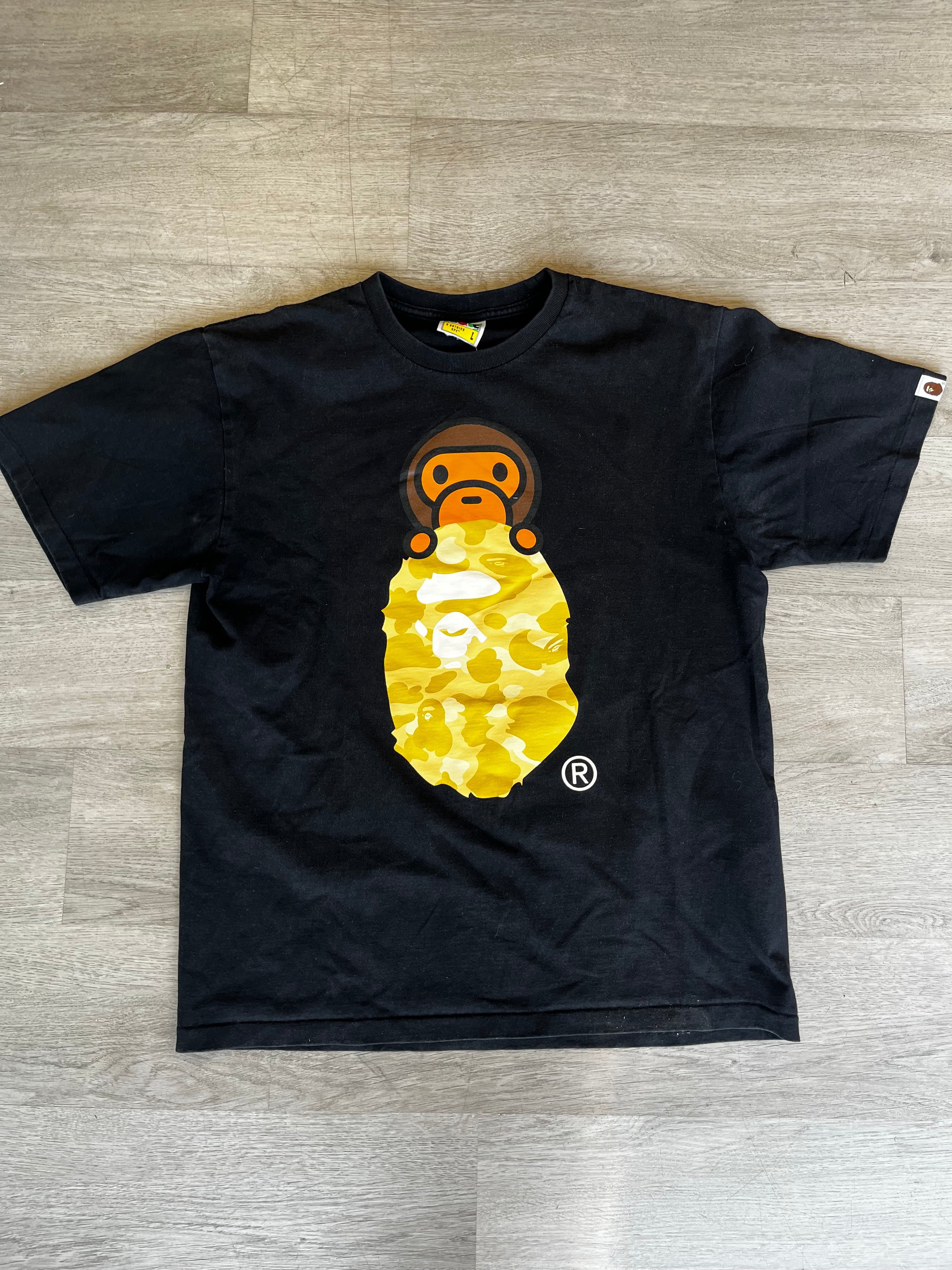 A Bathing Ape Color Camo Milo on Ape Head Tee