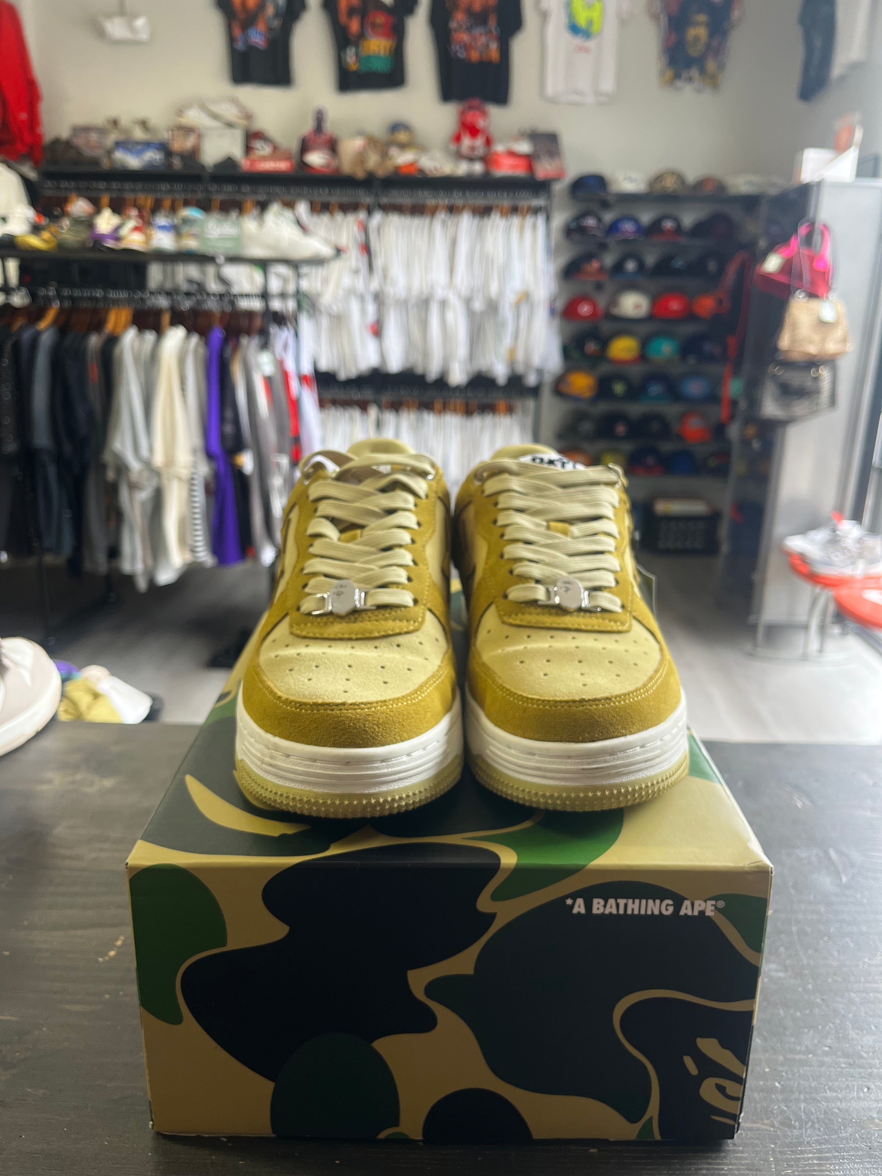 Pre-owned A Bathing Ape Bape Sta Suede Yellow