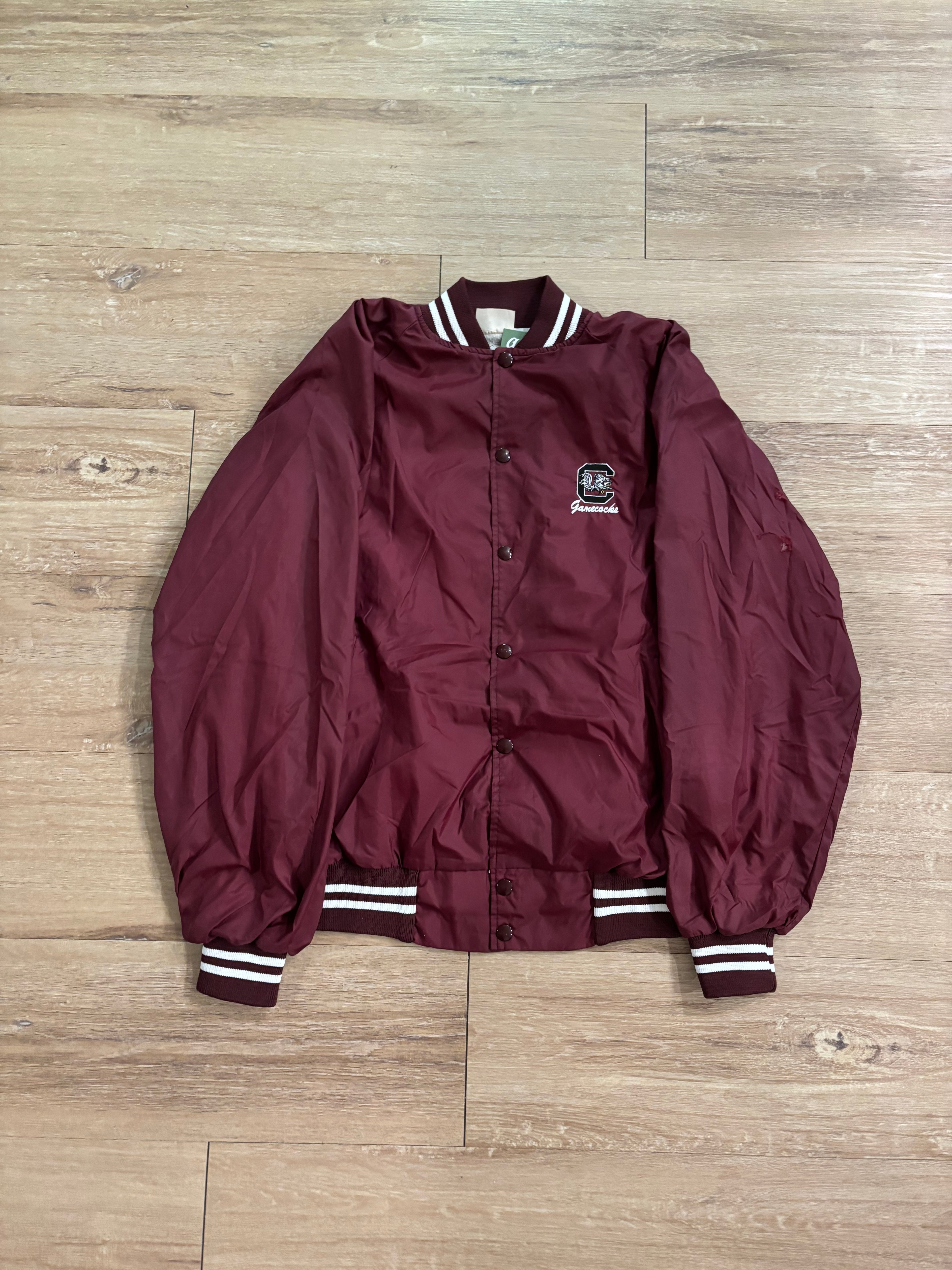Vintage Maroon Gamecocks Satin Bomber Jacket