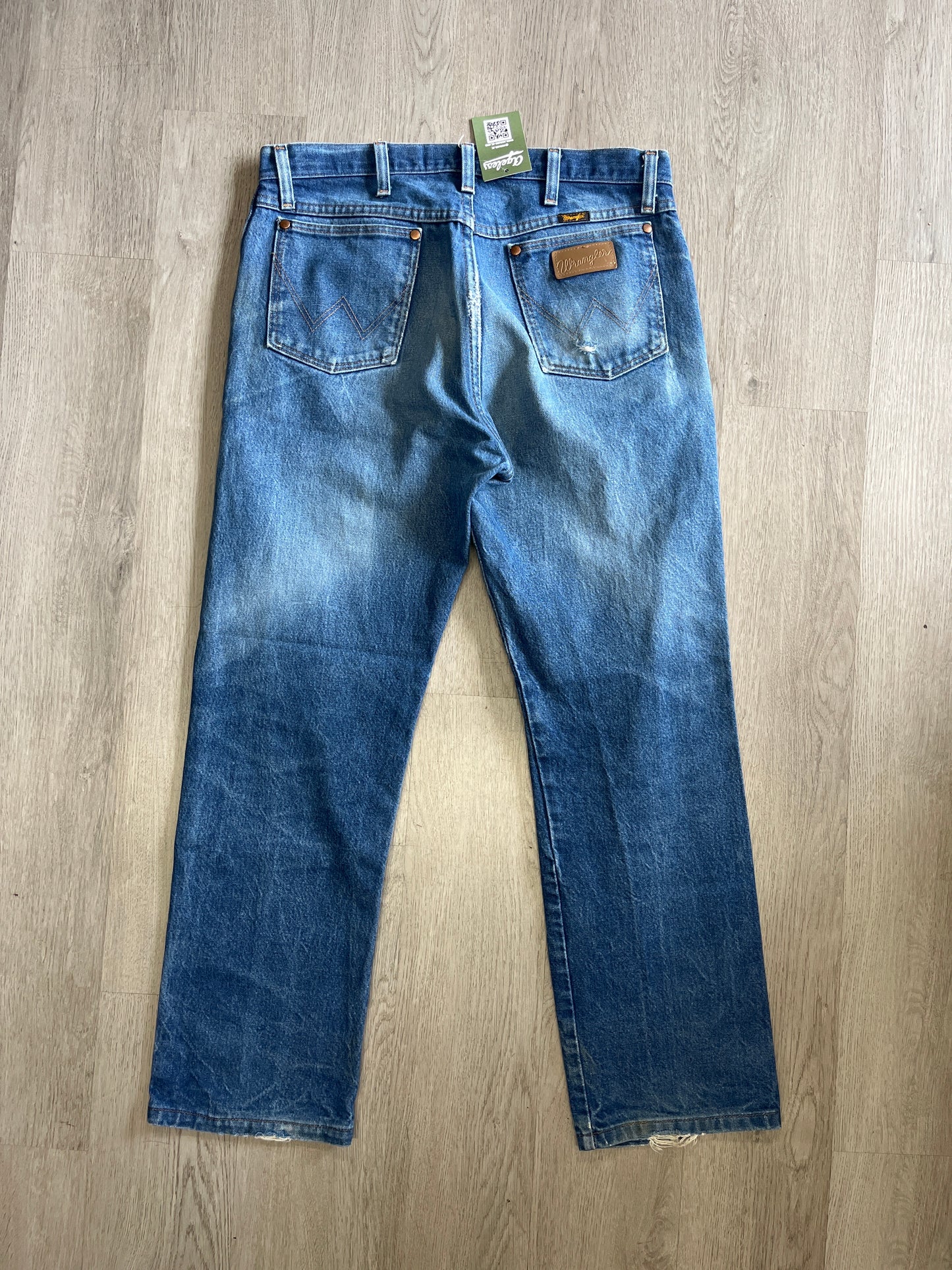 Wrangler Distressed Blue Washed Jeans