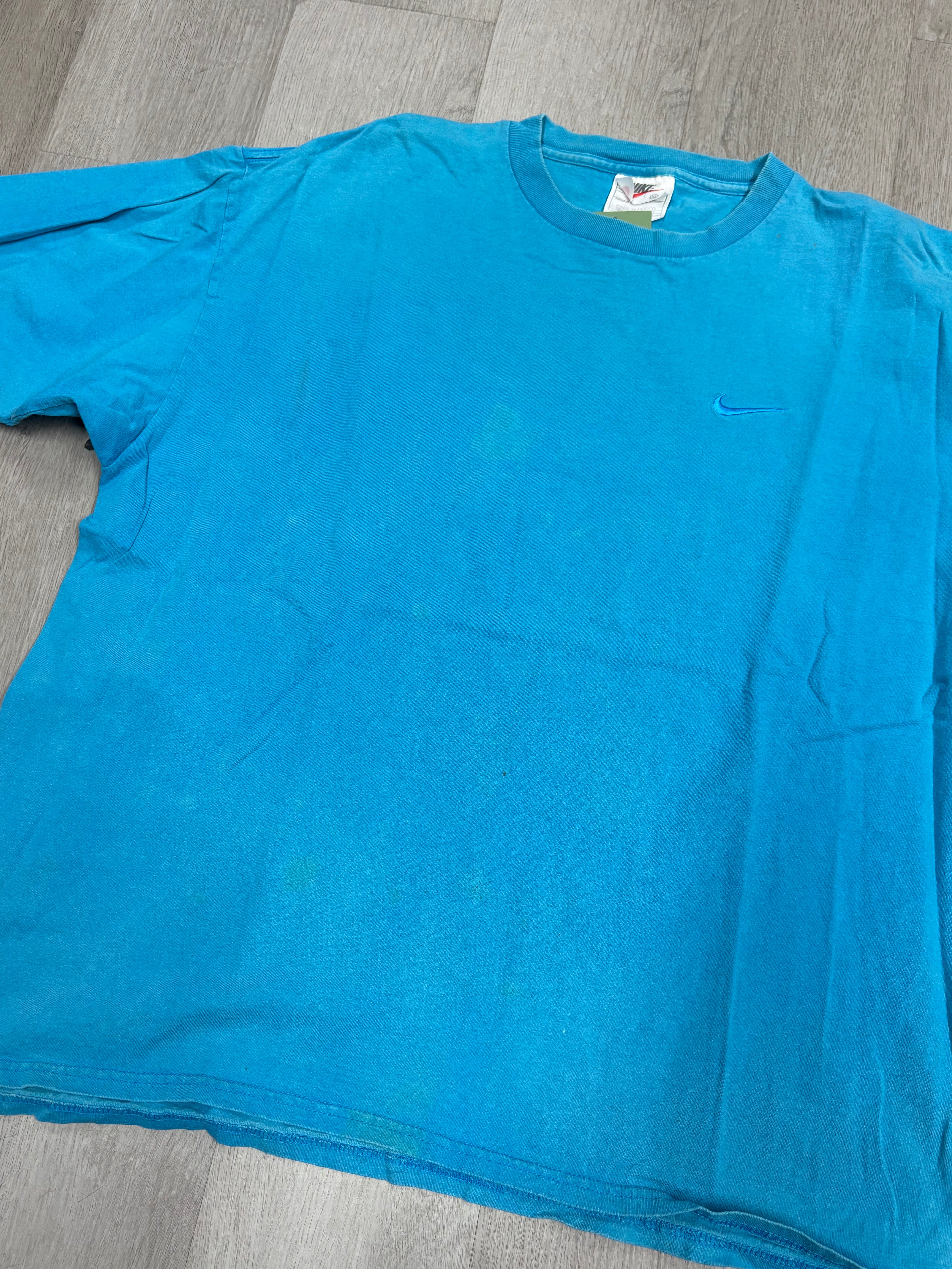 Y2K Nike Turquoise Embroidered Tee