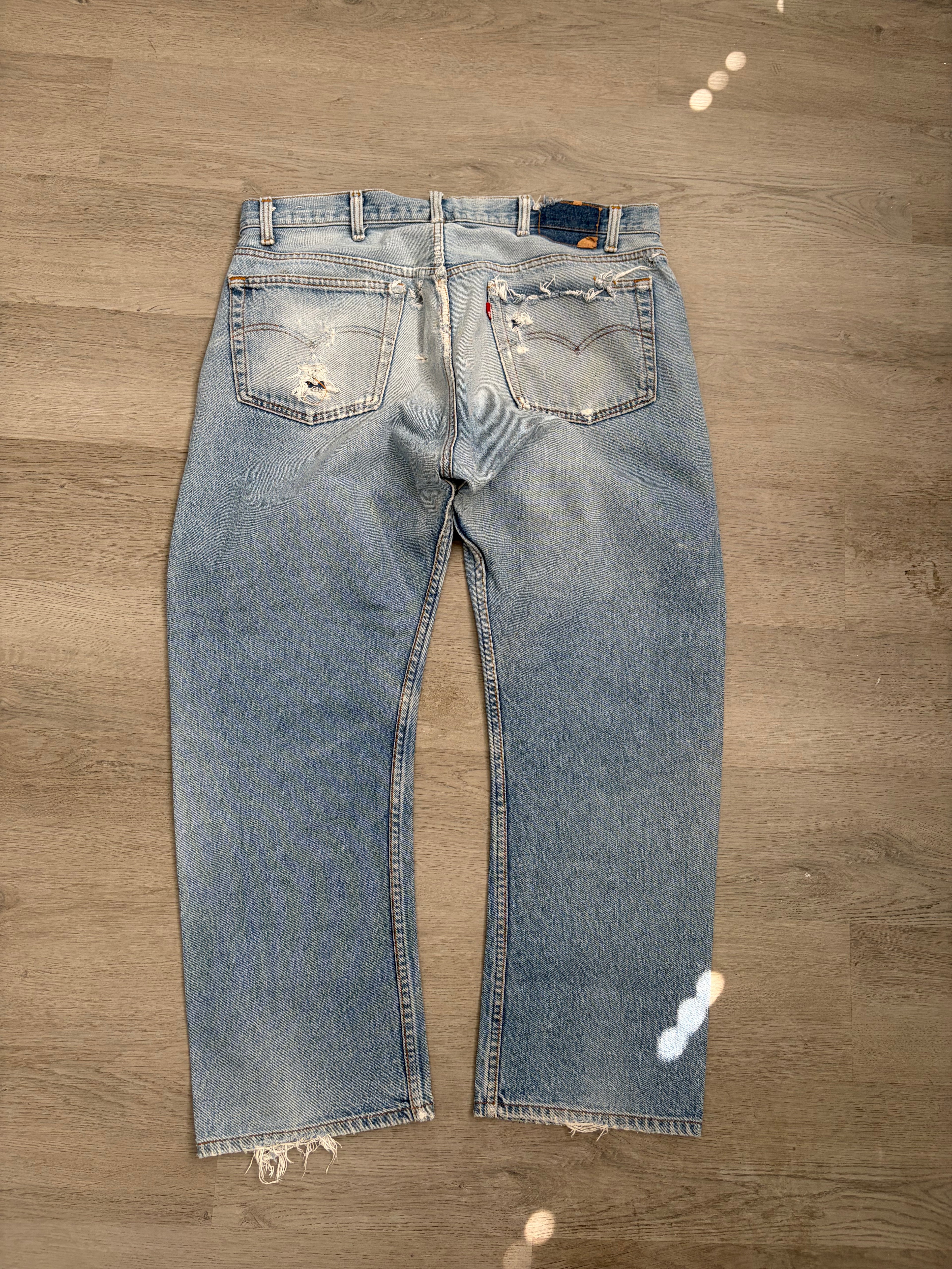 Vintage Levi Distressed Light Blue Denim Jeans