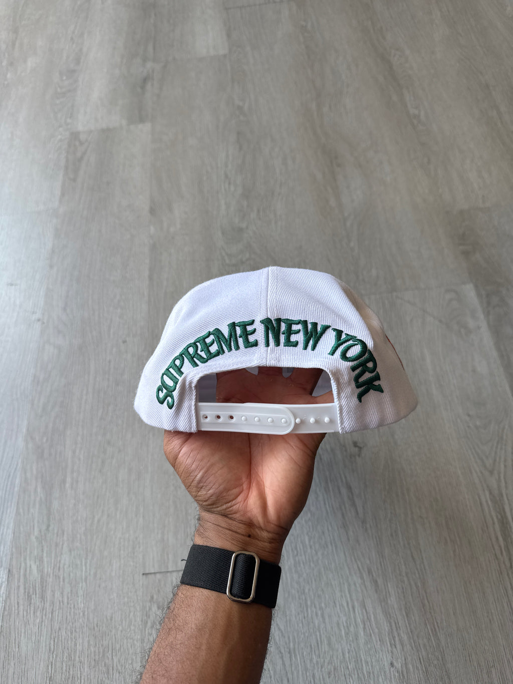 Supreme New York 6-Panel White Snapback Hat