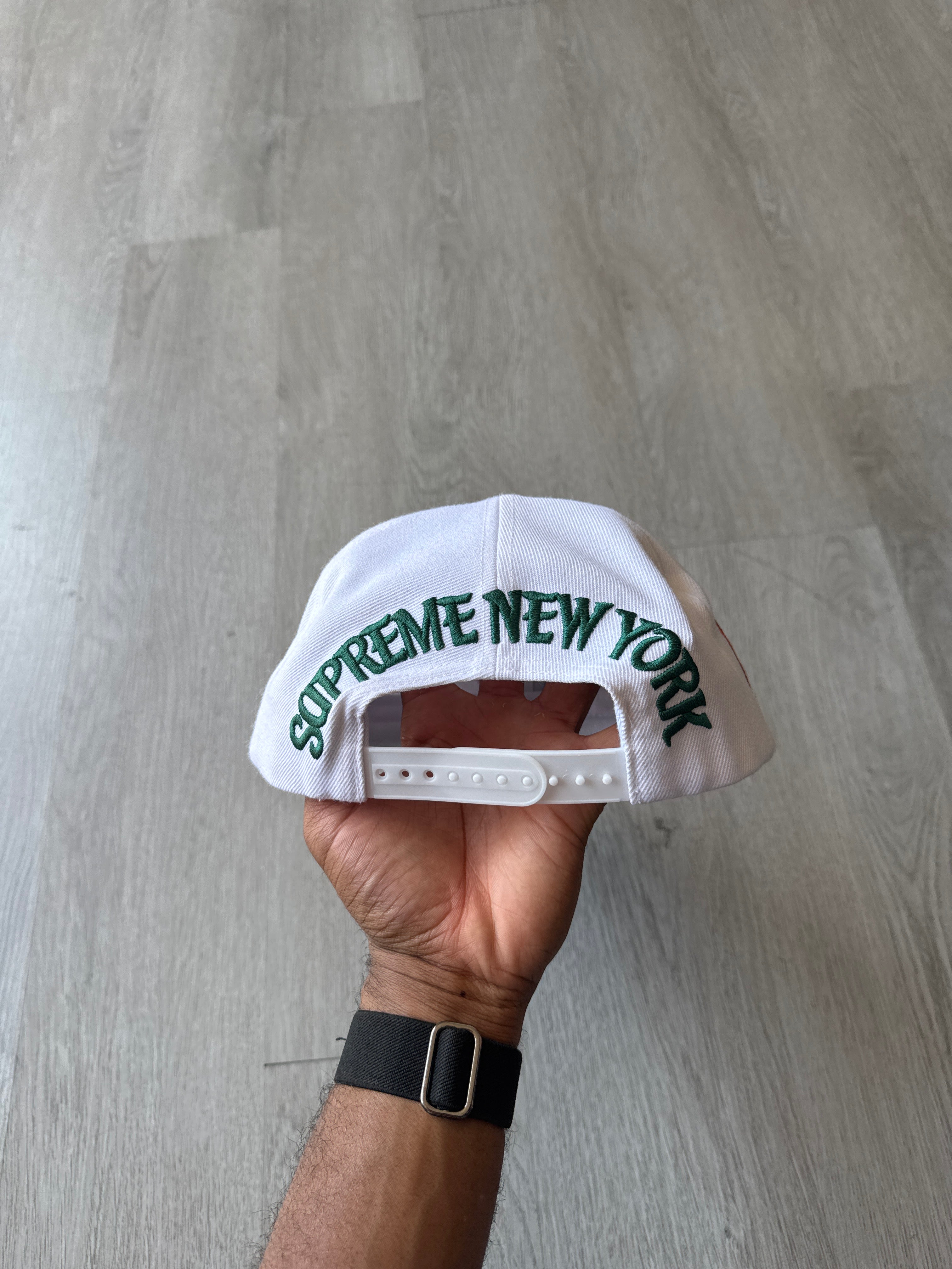 Supreme New York 6-Panel White Snapback Hat