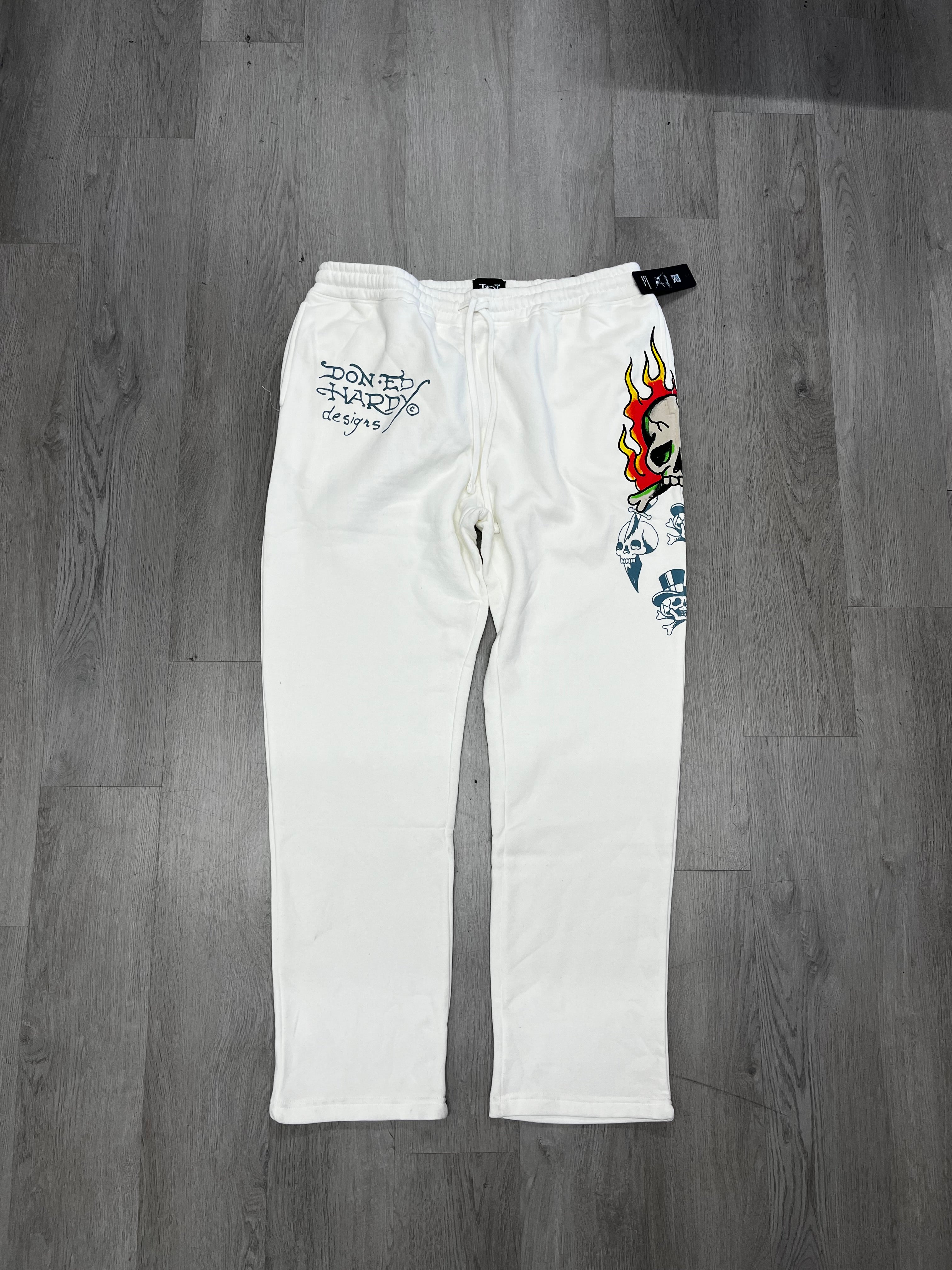 Ed Hardy ‘Love Kills Slowly’ Cream Sweatpants