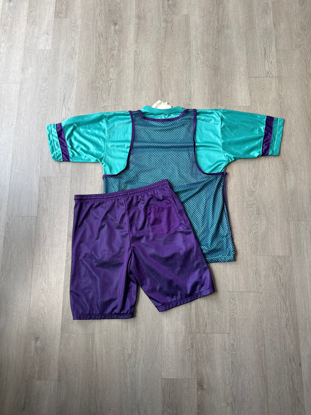 Vintage 90s Charlotte Hornets Basketball Shorts Jersey Set