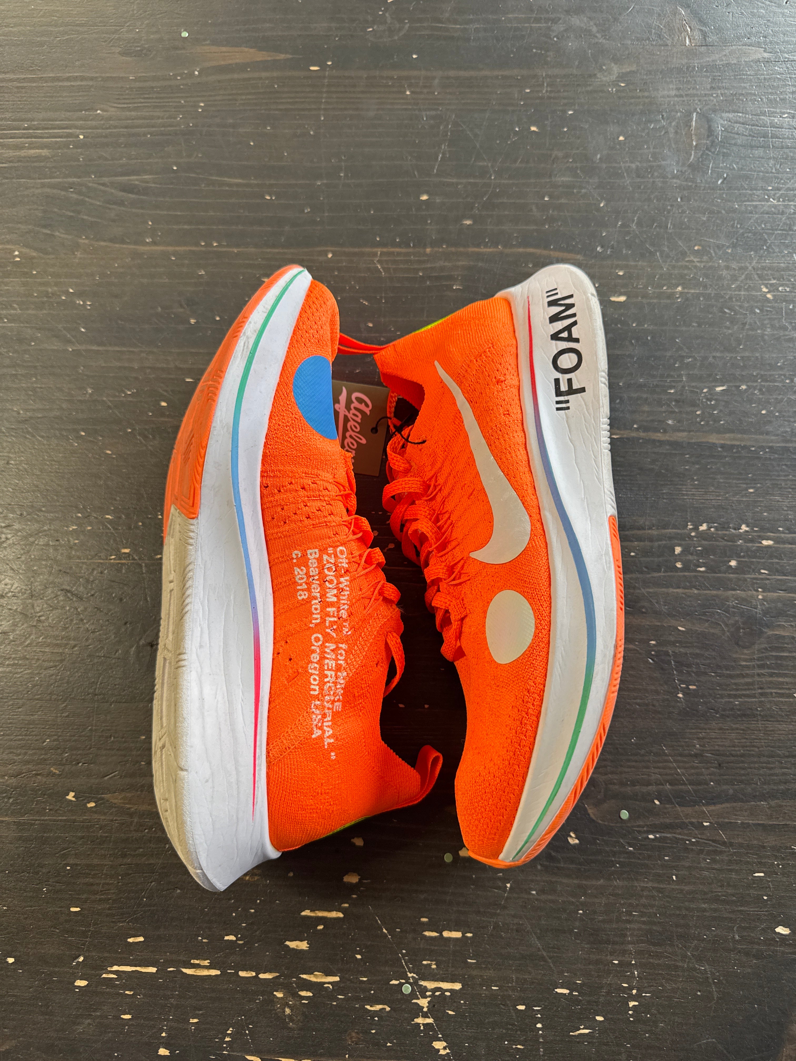 Pre-owned Nike x Off White Zoom Fly Mercurial Total Orange