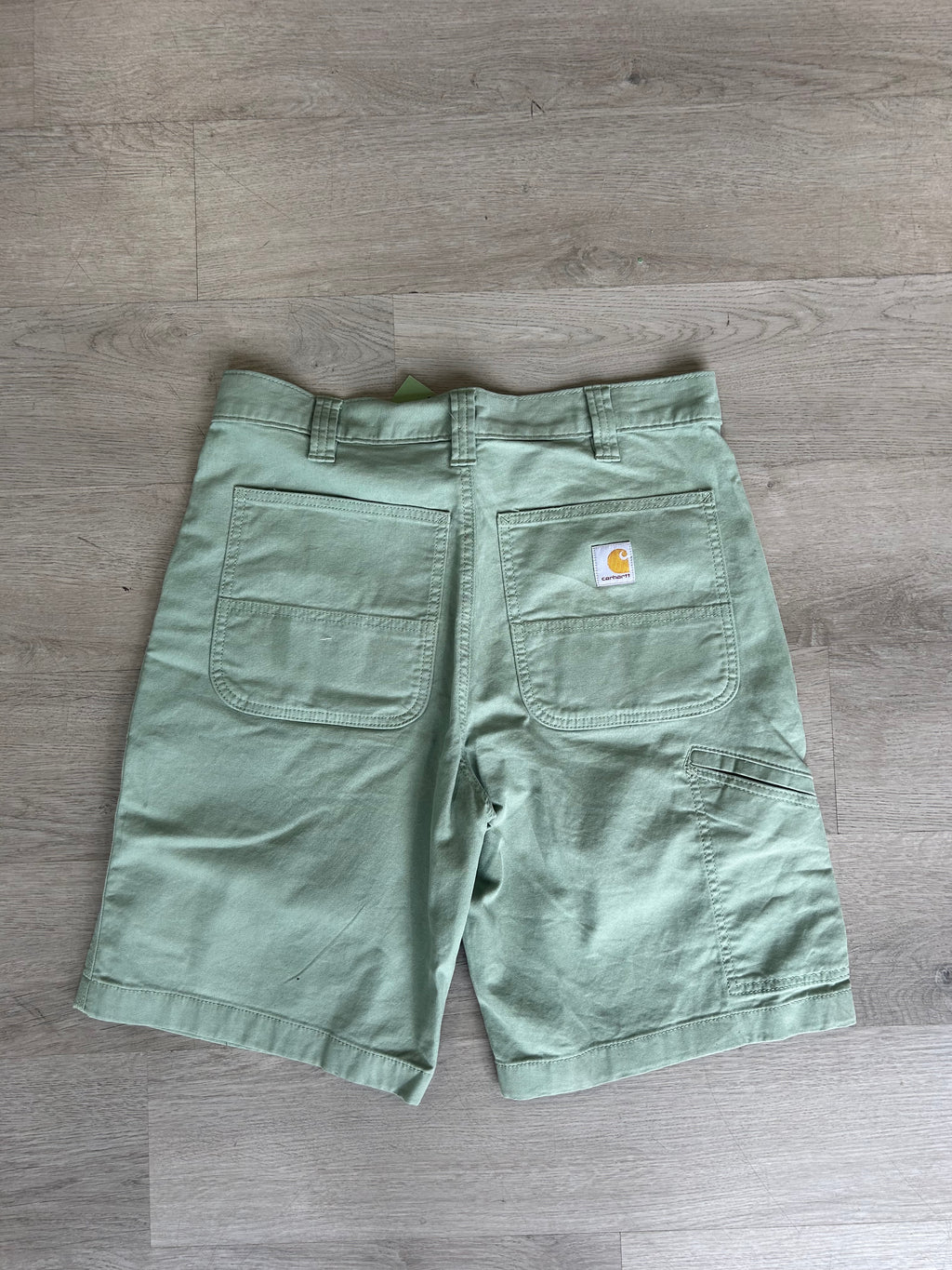 Vintage Light Green Carhartt Rugged Flex Canvas Work Shorts