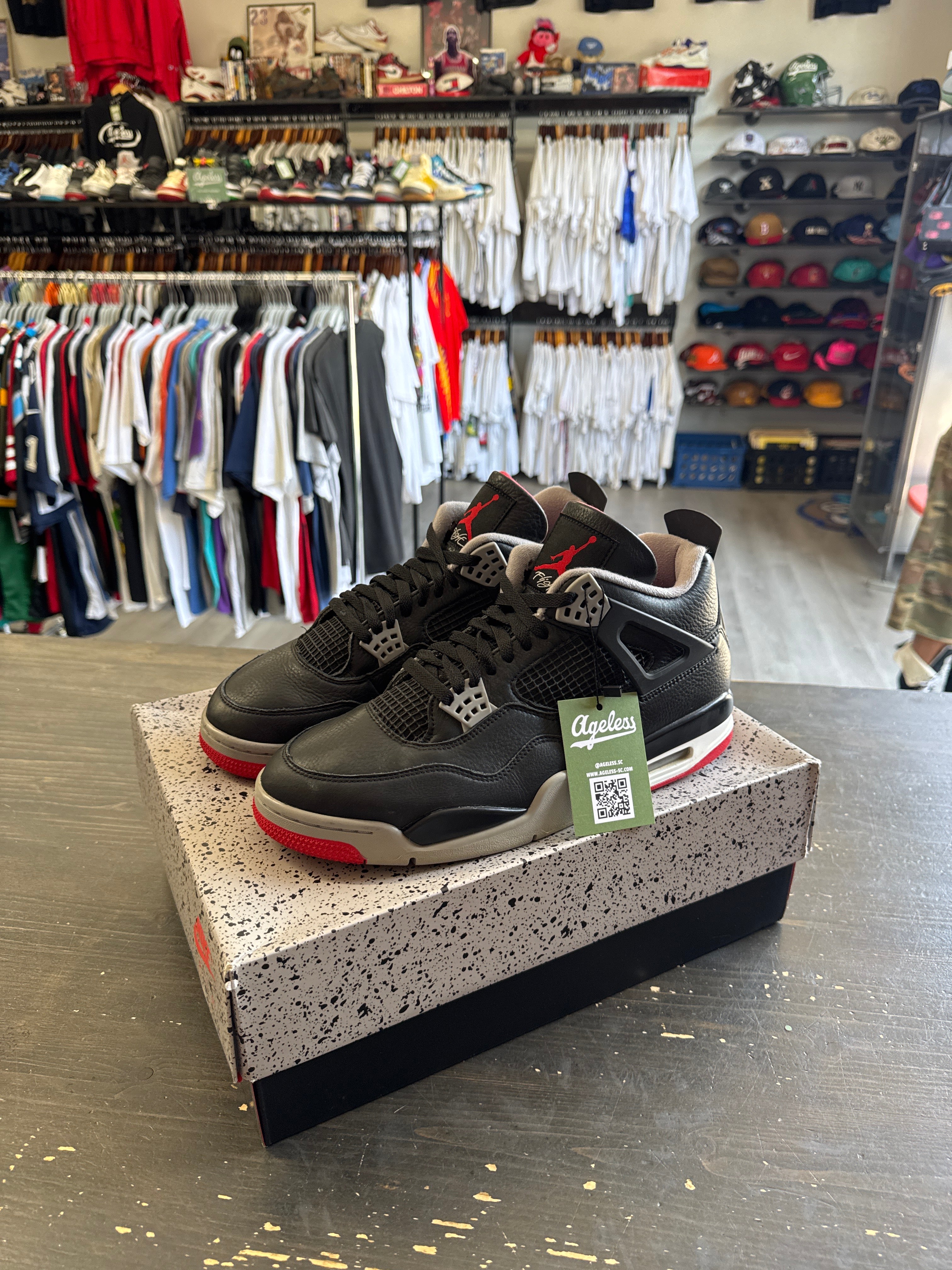 Pre-owned Jordan Retro 4 Bred Reimagined