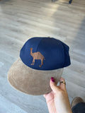 Vintage 1990s Camel Cigarettes Dark Blue Suede Adjustable Hat