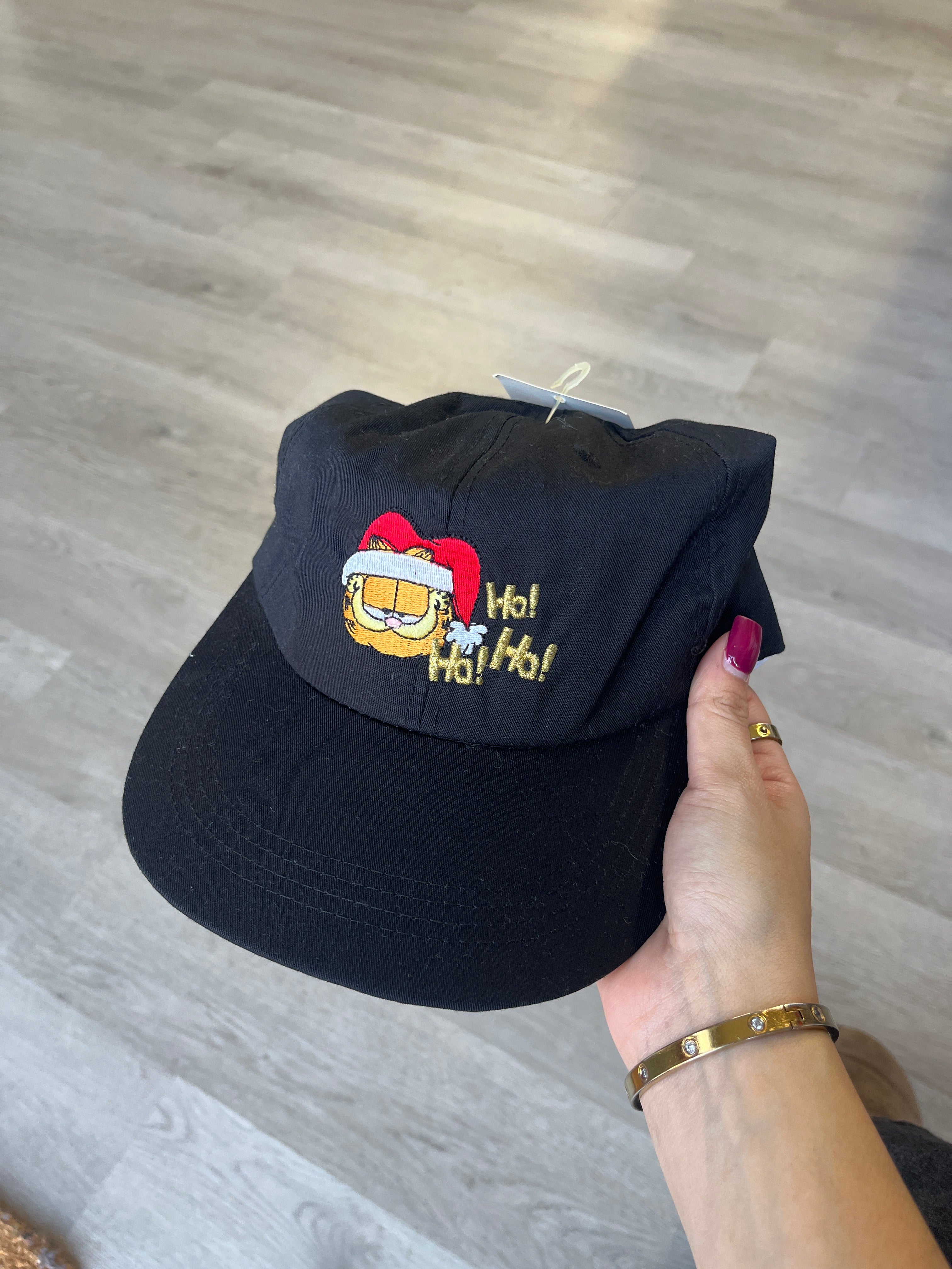 Vintage Garfield Christmas Embroidered SnapBack Hat