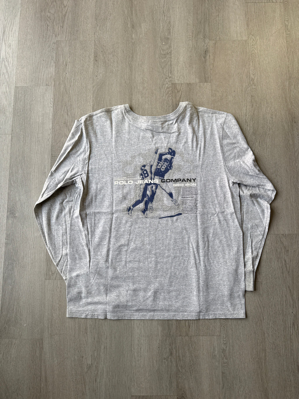 Vintage Ralph Lauren Polo Jeans Co. Grid Iron Ironology Long Sleeve Tee