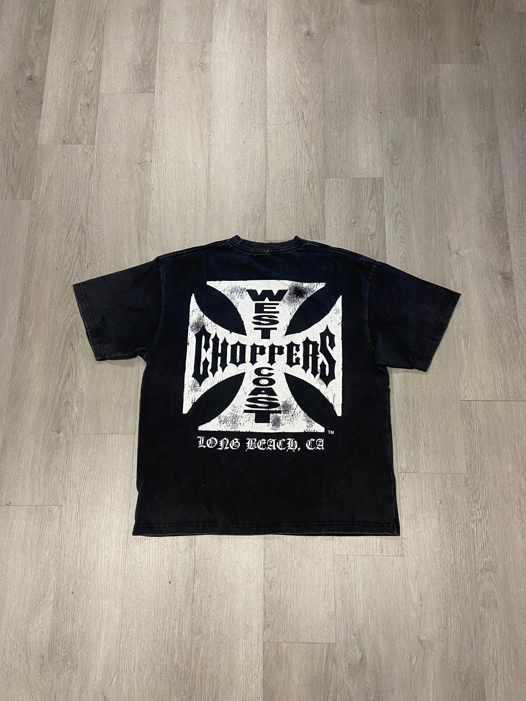 Vintage Inspired Black West Coast Choppers Distressed Logo Tee