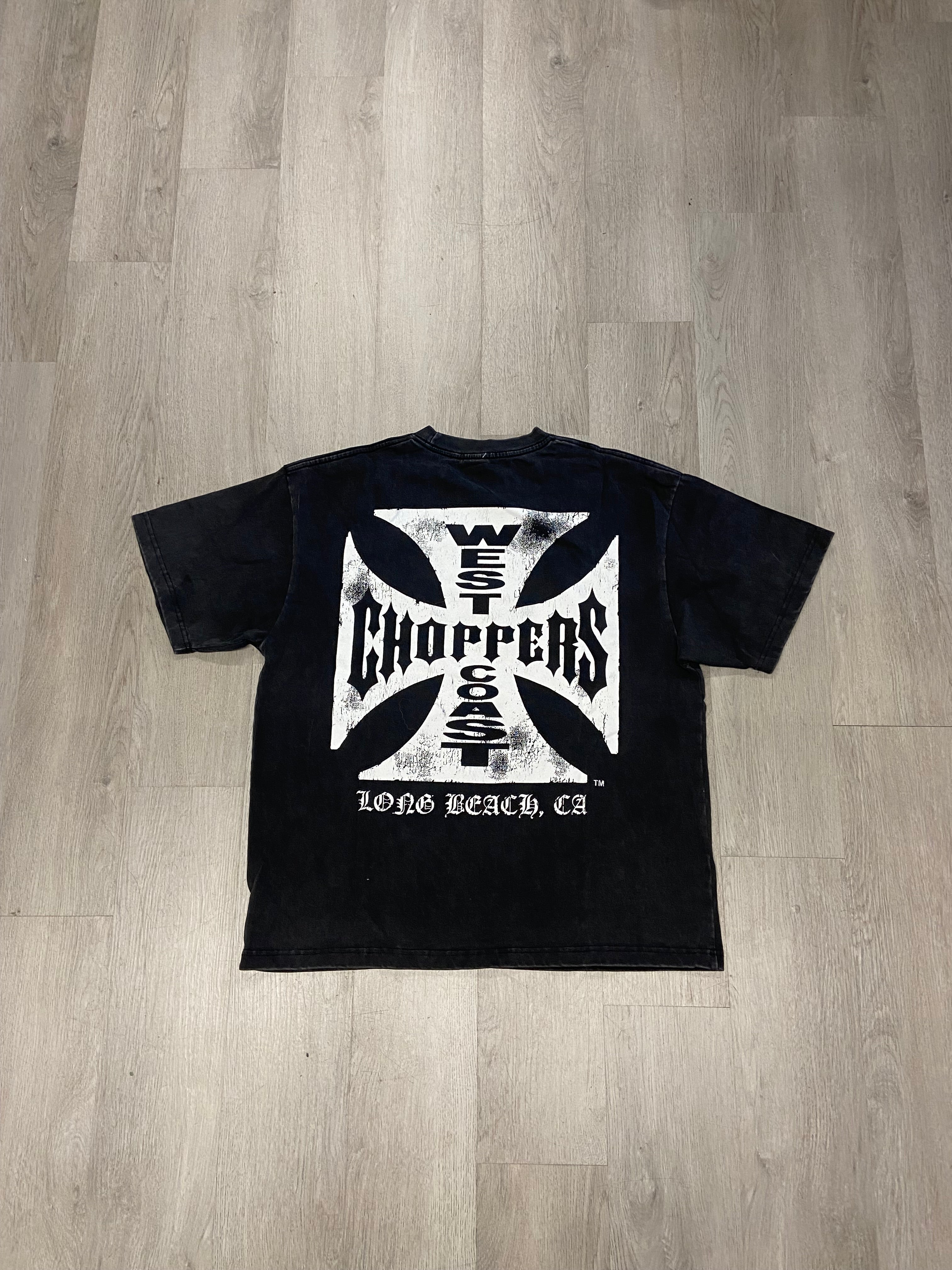 Vintage Inspired Black West Coast Choppers Distressed Logo Tee
