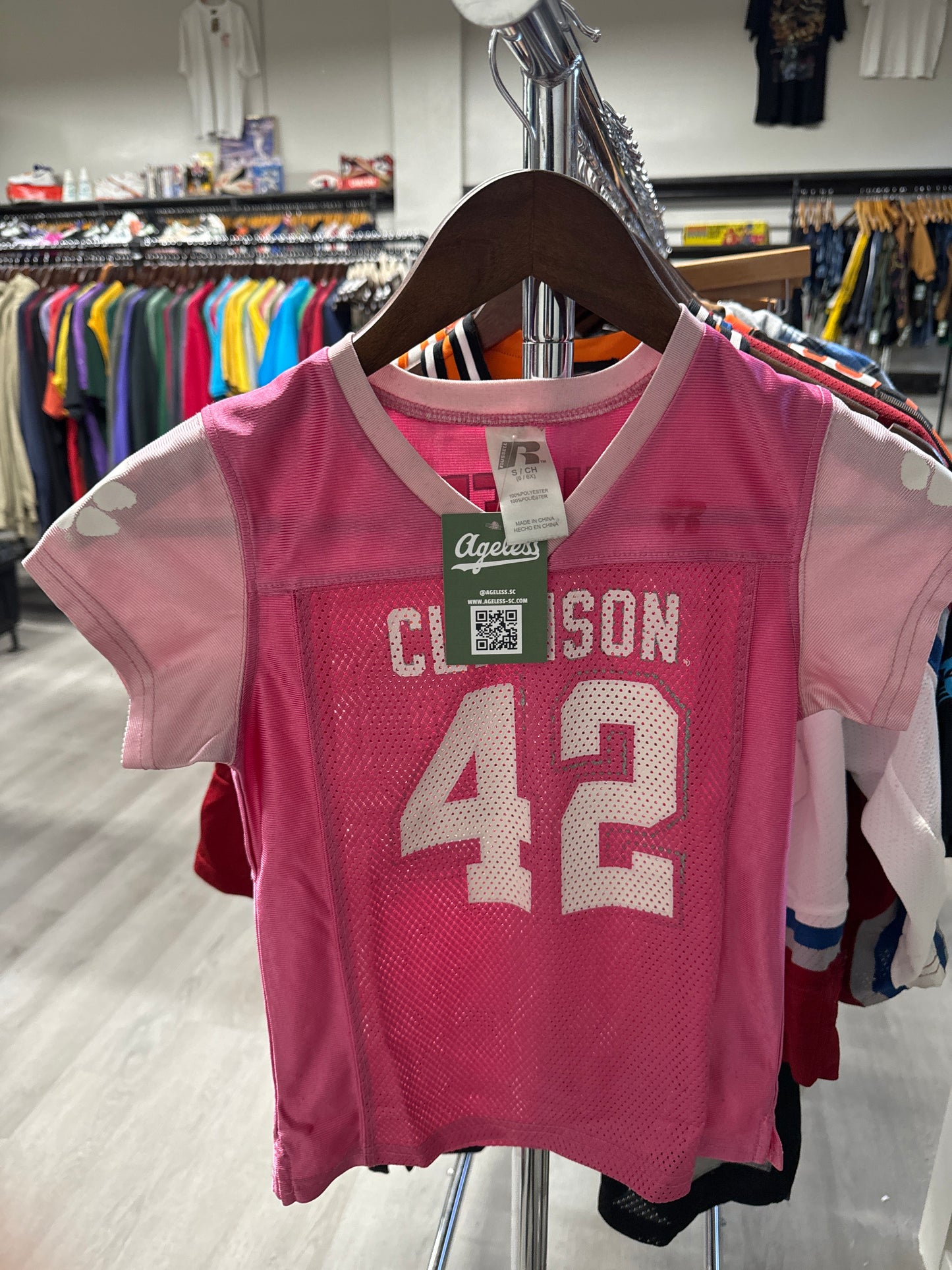 Youth Clemson Tigers Pink Jersey