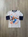 Vintage 1994 Warner Bros Taz University Of Clemson Tigers Raglan Pin Stripe Football Tee