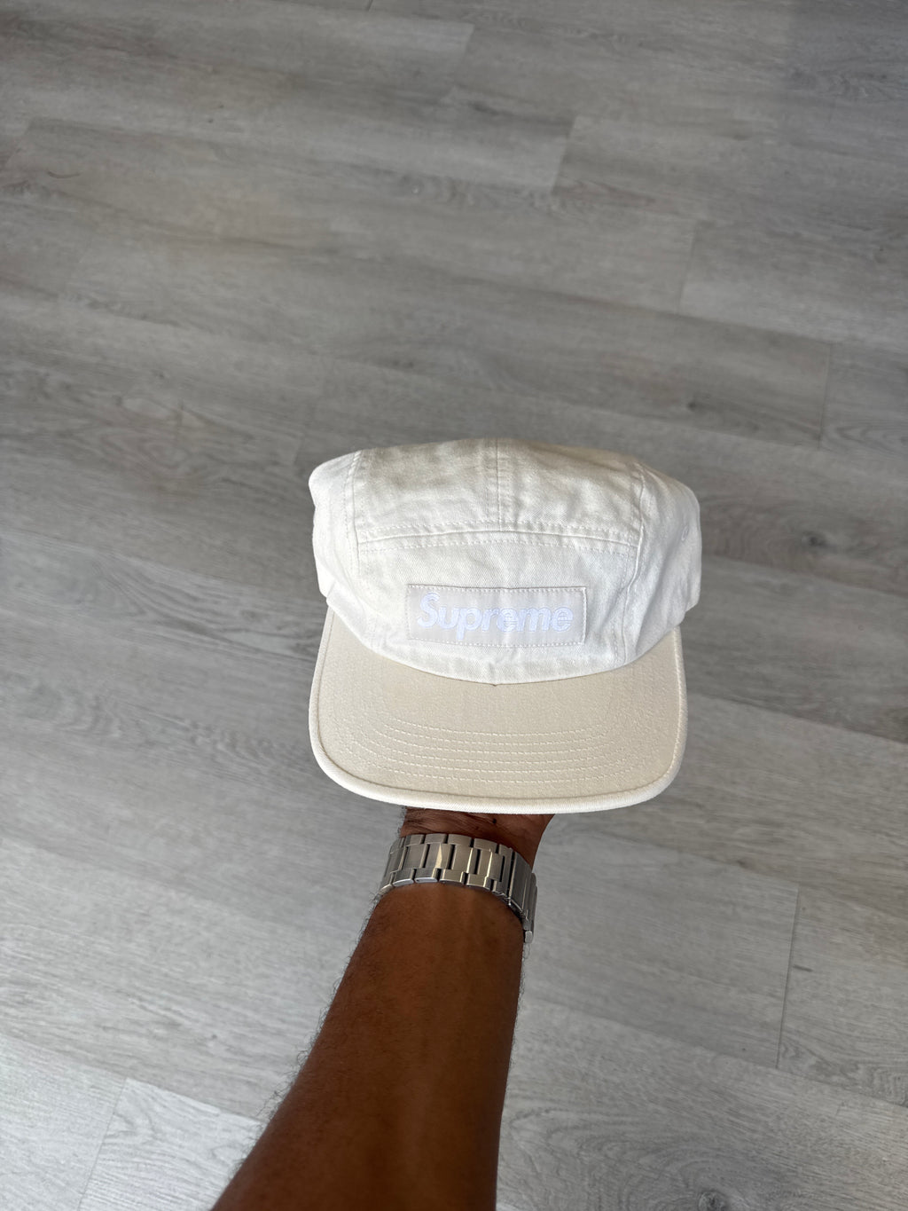 Supreme Washed Chino Twill Natural Camp Cap