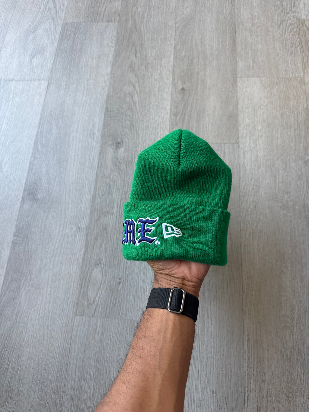 Supreme New Era Old English Green Beanie