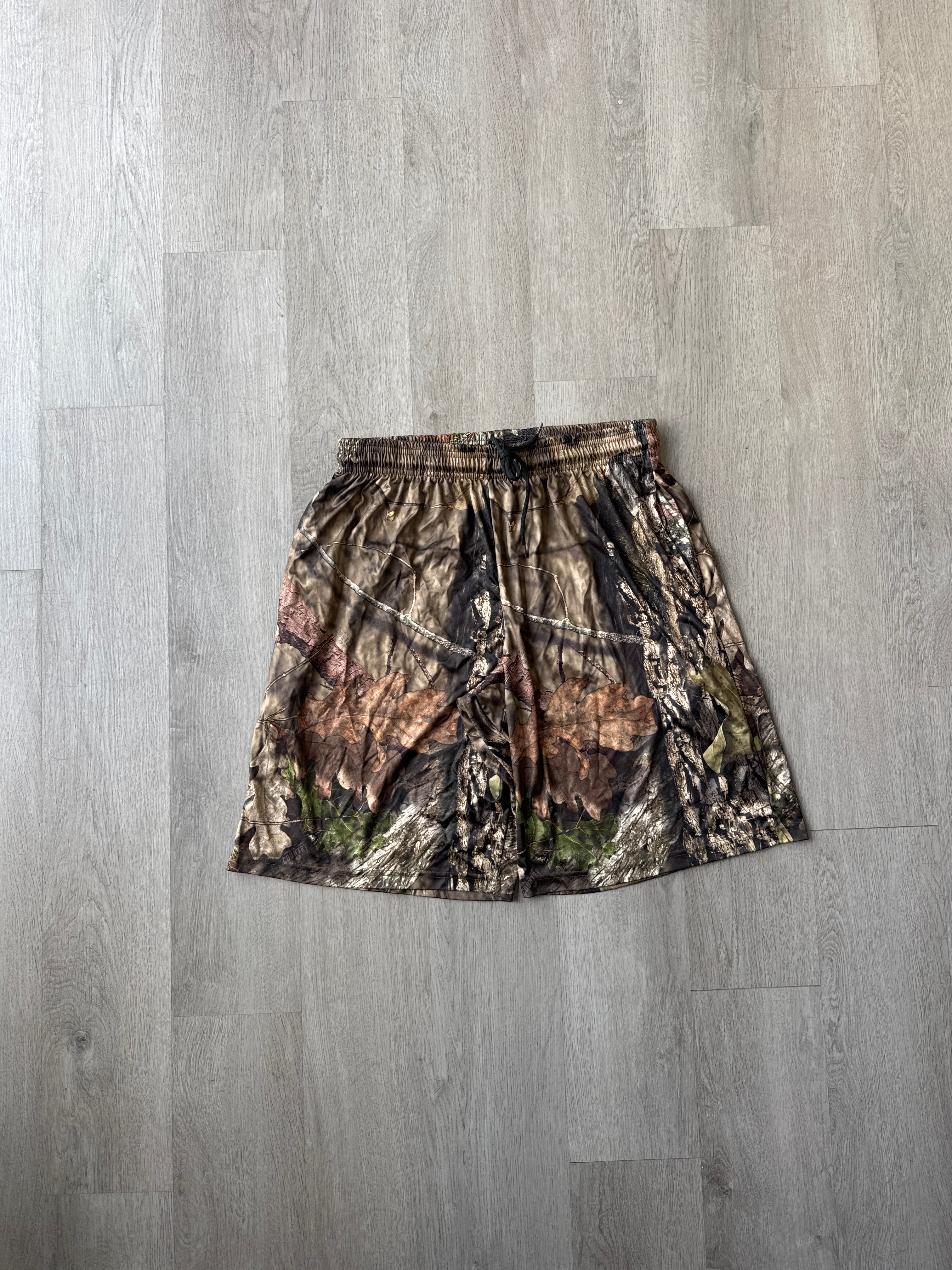 Mossy Oak Polyester Baggy Forest Camo Shorts