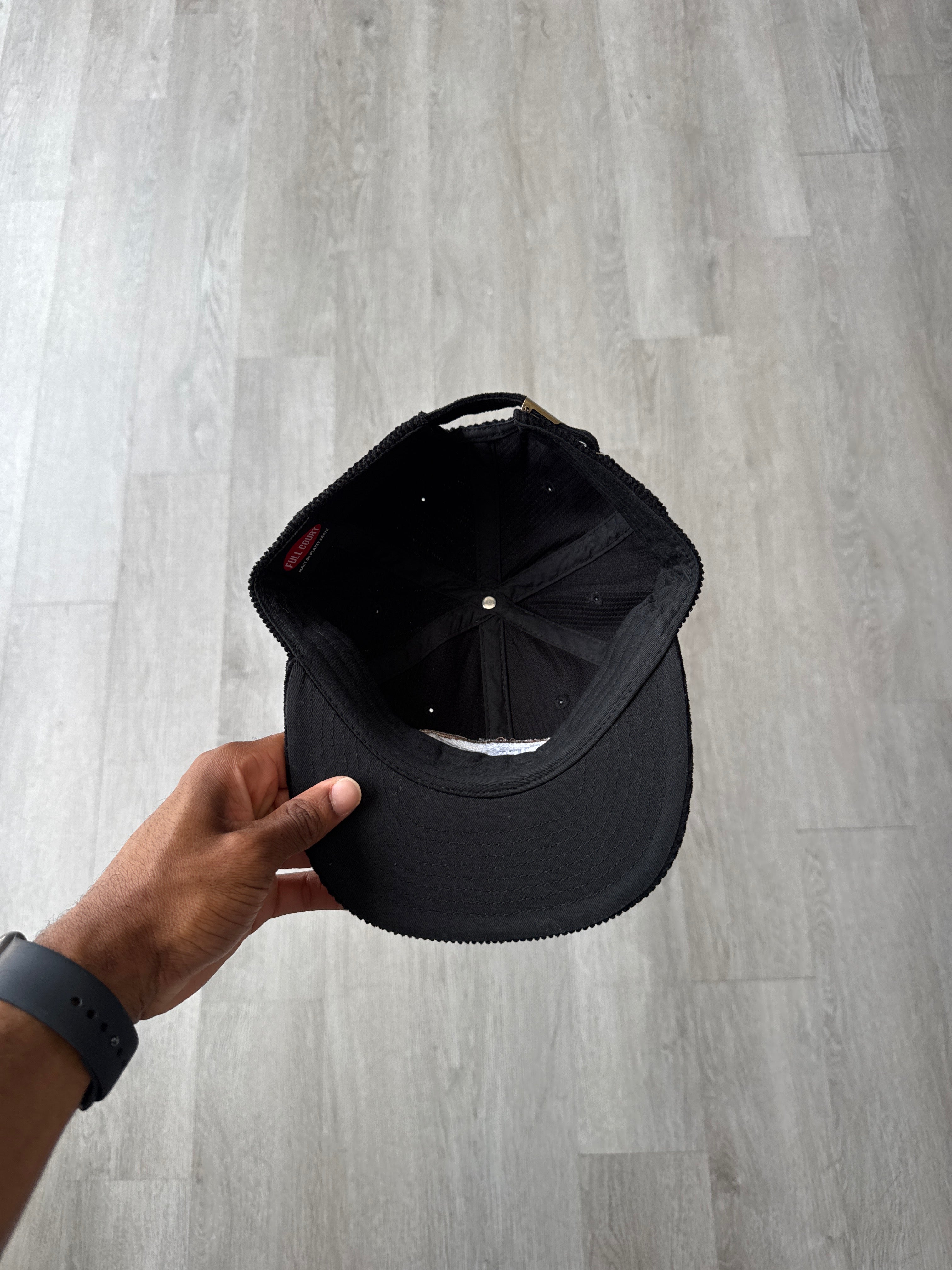 Full Court Classic Black Corduroy Strapback Hat