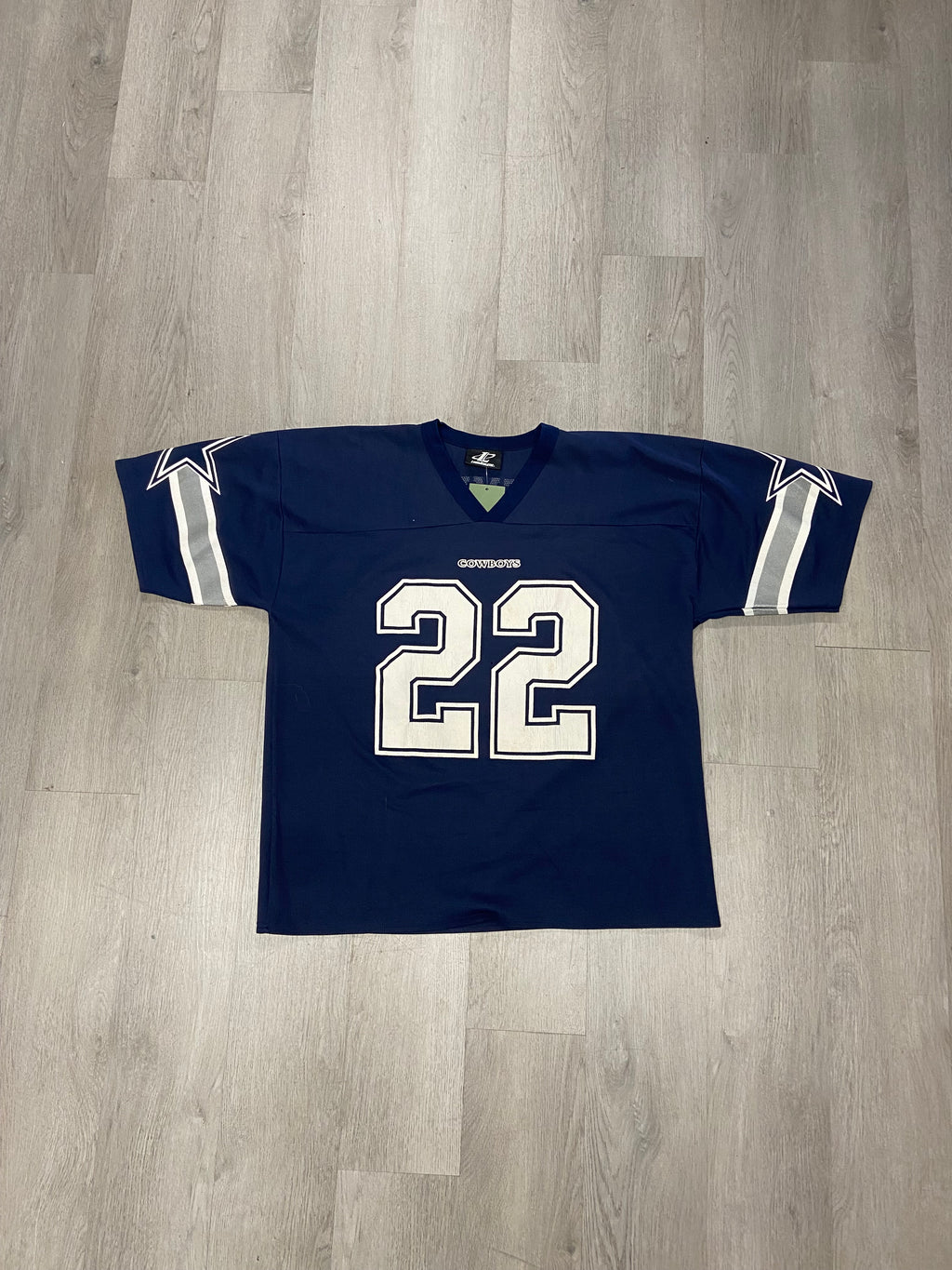 Vintage Logo 7 NFL Dallas Cowboys 22 Emmitt Smith Jersey