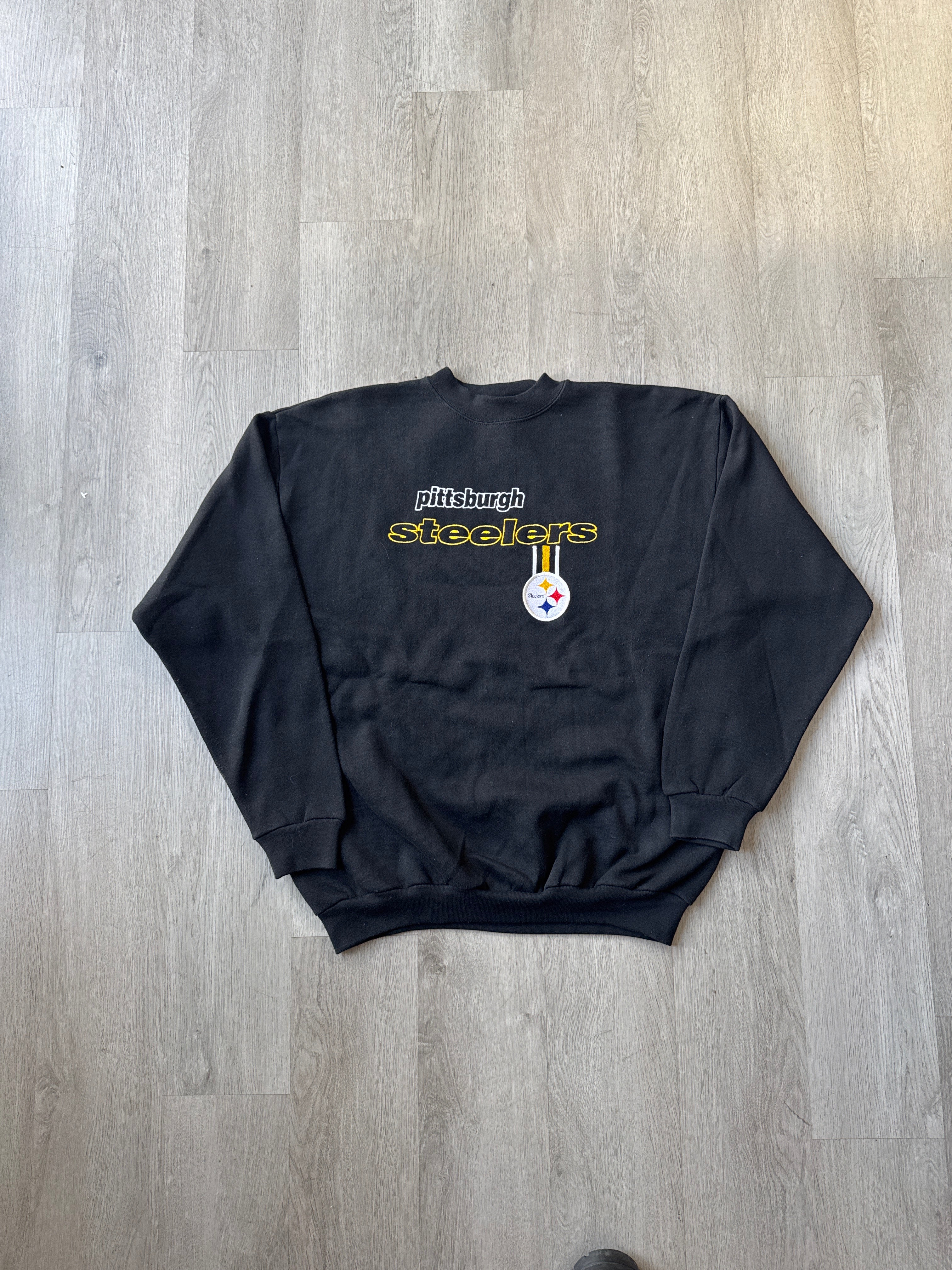 Vintage 90s Logo Athletic Pittsburgh Steelers Embroidered Logo Sweatshirt