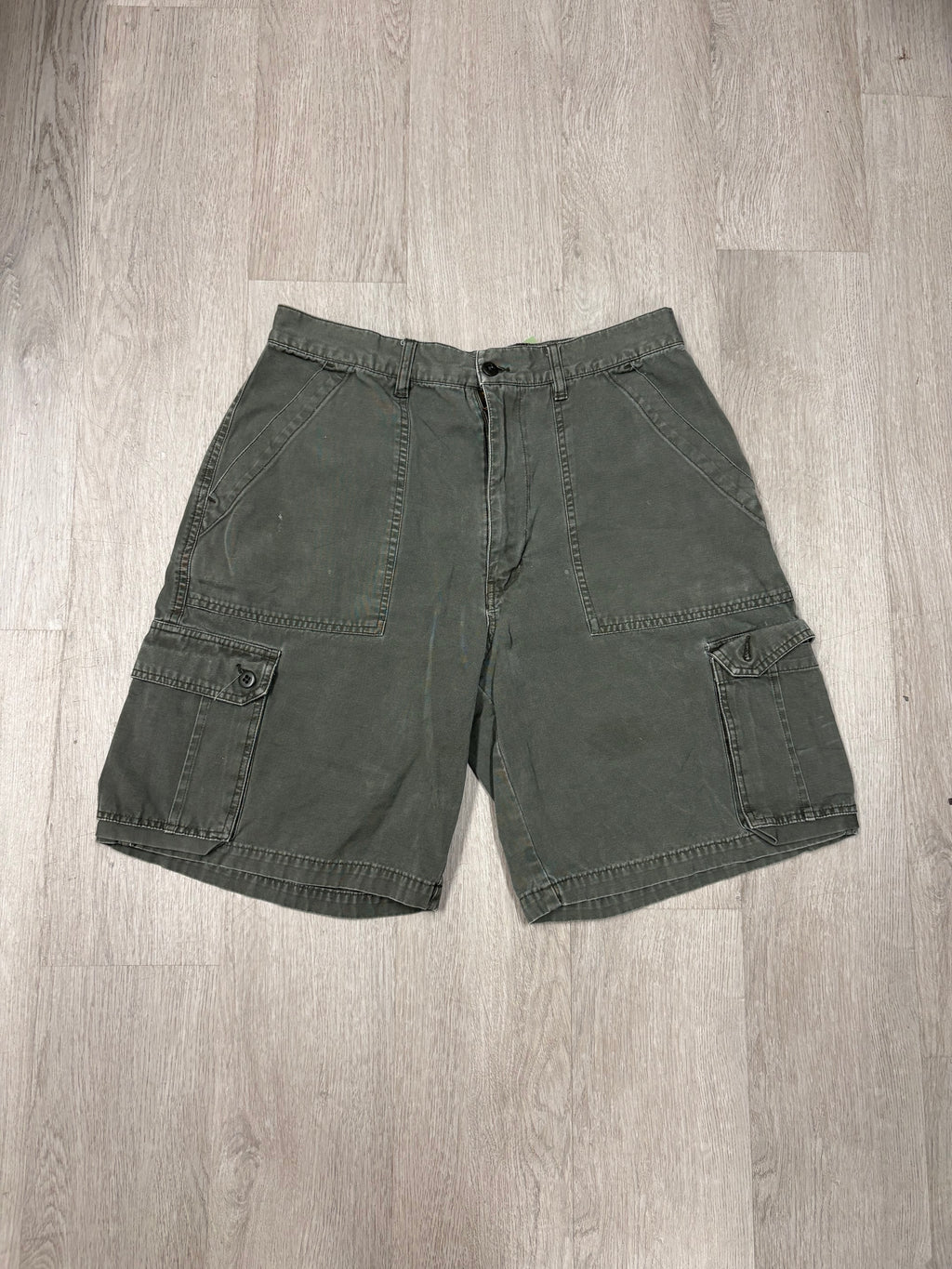 Vintage Military Green Cargo Shorts