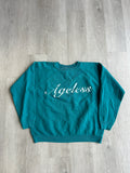 Vintage Hanes Ageless Teal Script Sweatshirt