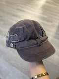 Y2K Brown Distressed with Patchwork Details Hat
