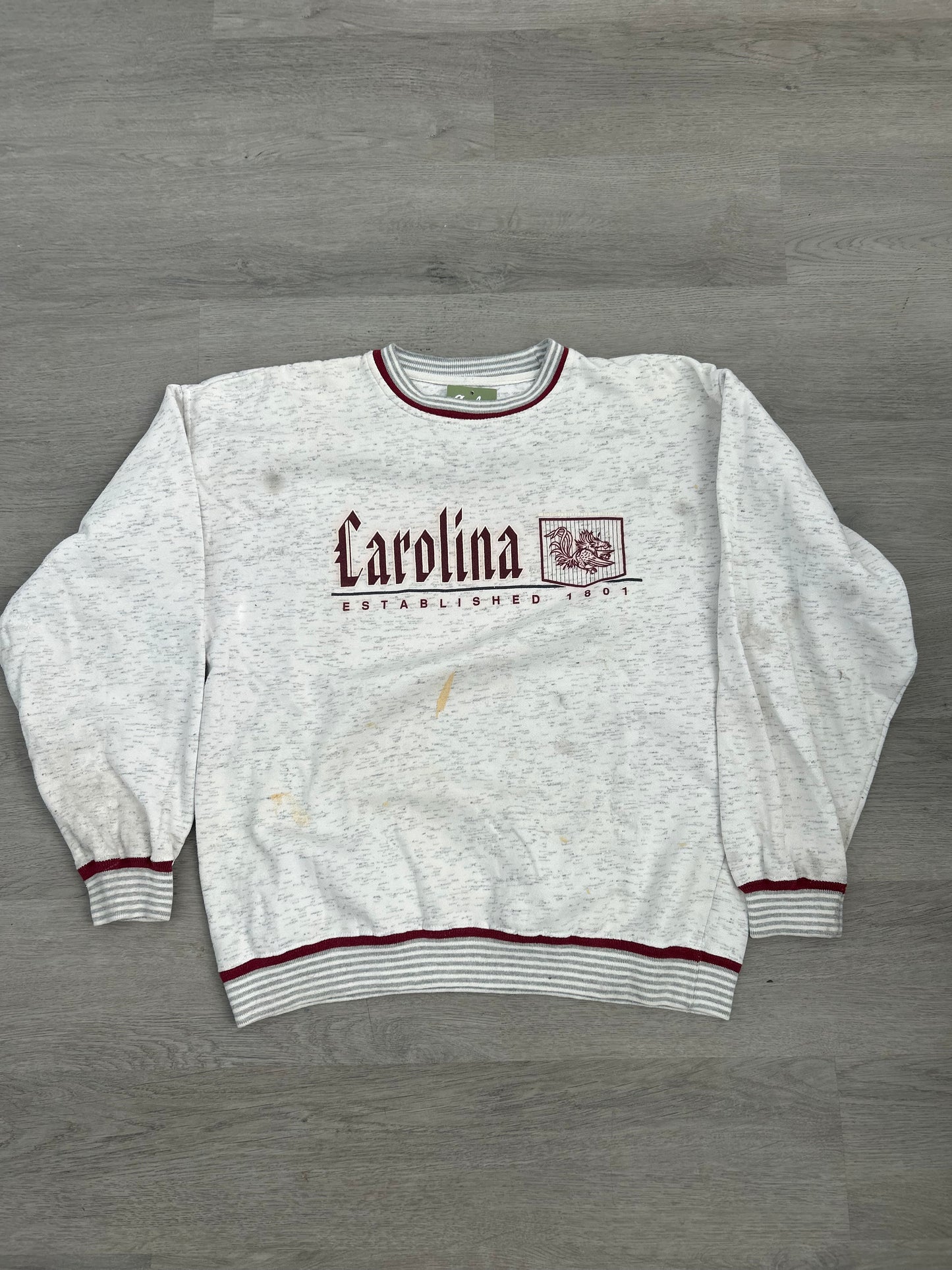 Vintage Carolina Heather White/Maroon Sweatshirt