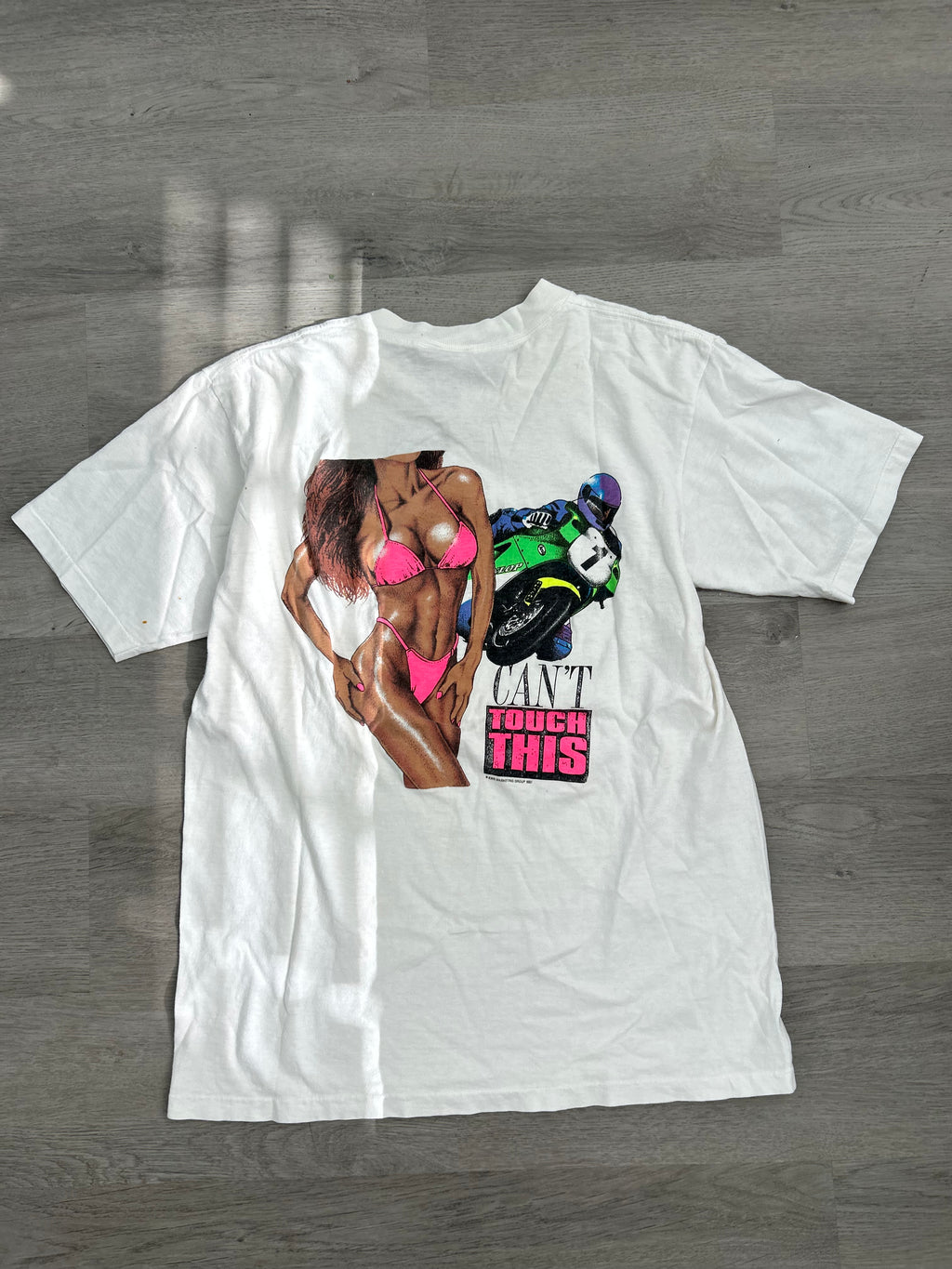 Vintage White Can’t Touch This Bikini Tee