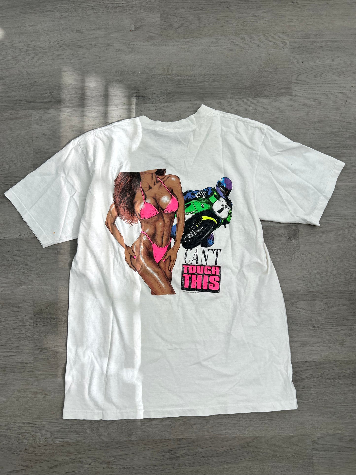 Vintage White Can’t Touch This Bikini Tee