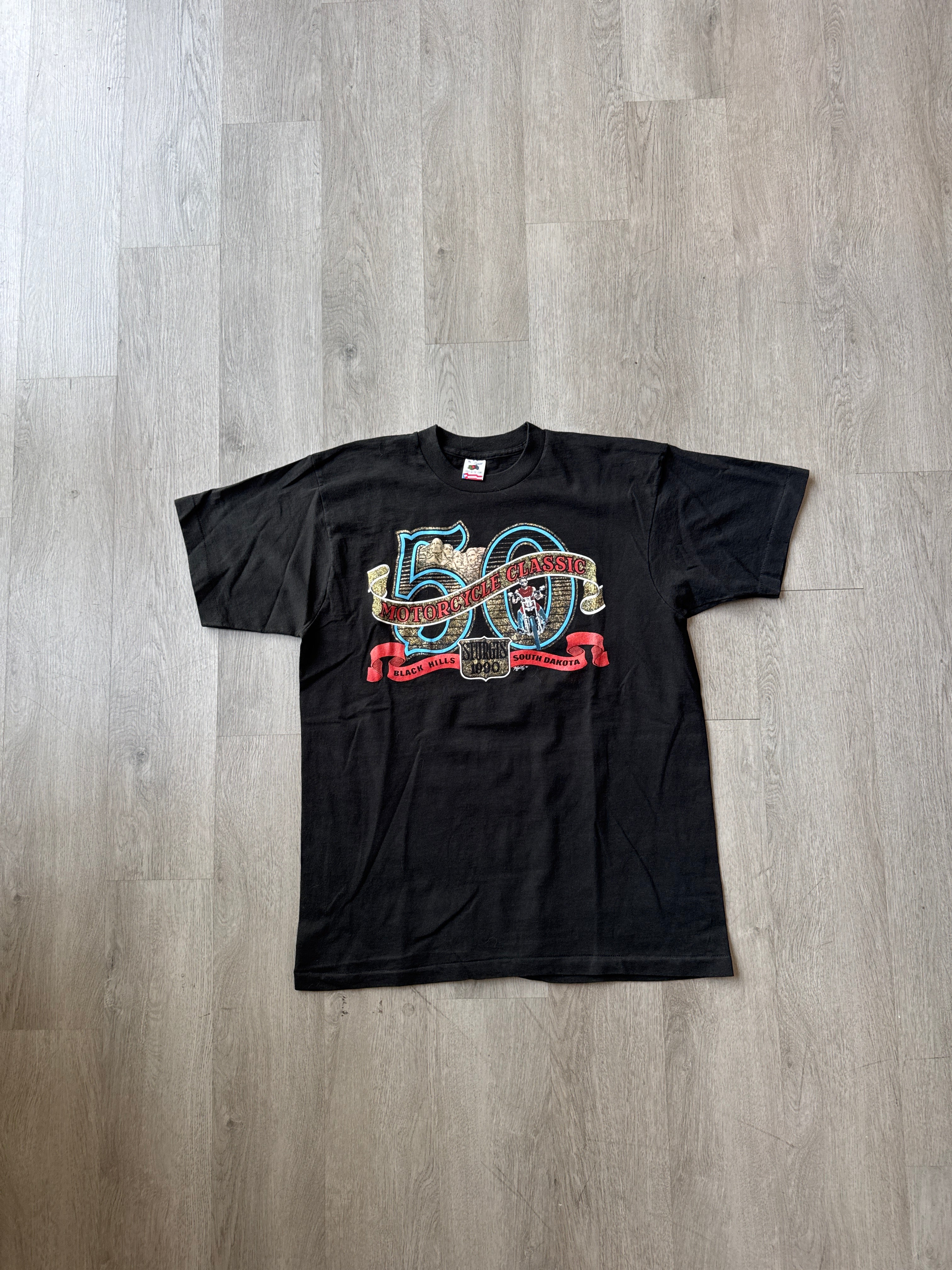 Vintage 1990 Sturgis Motorcycle Classic Black Hills South Dakota Tee