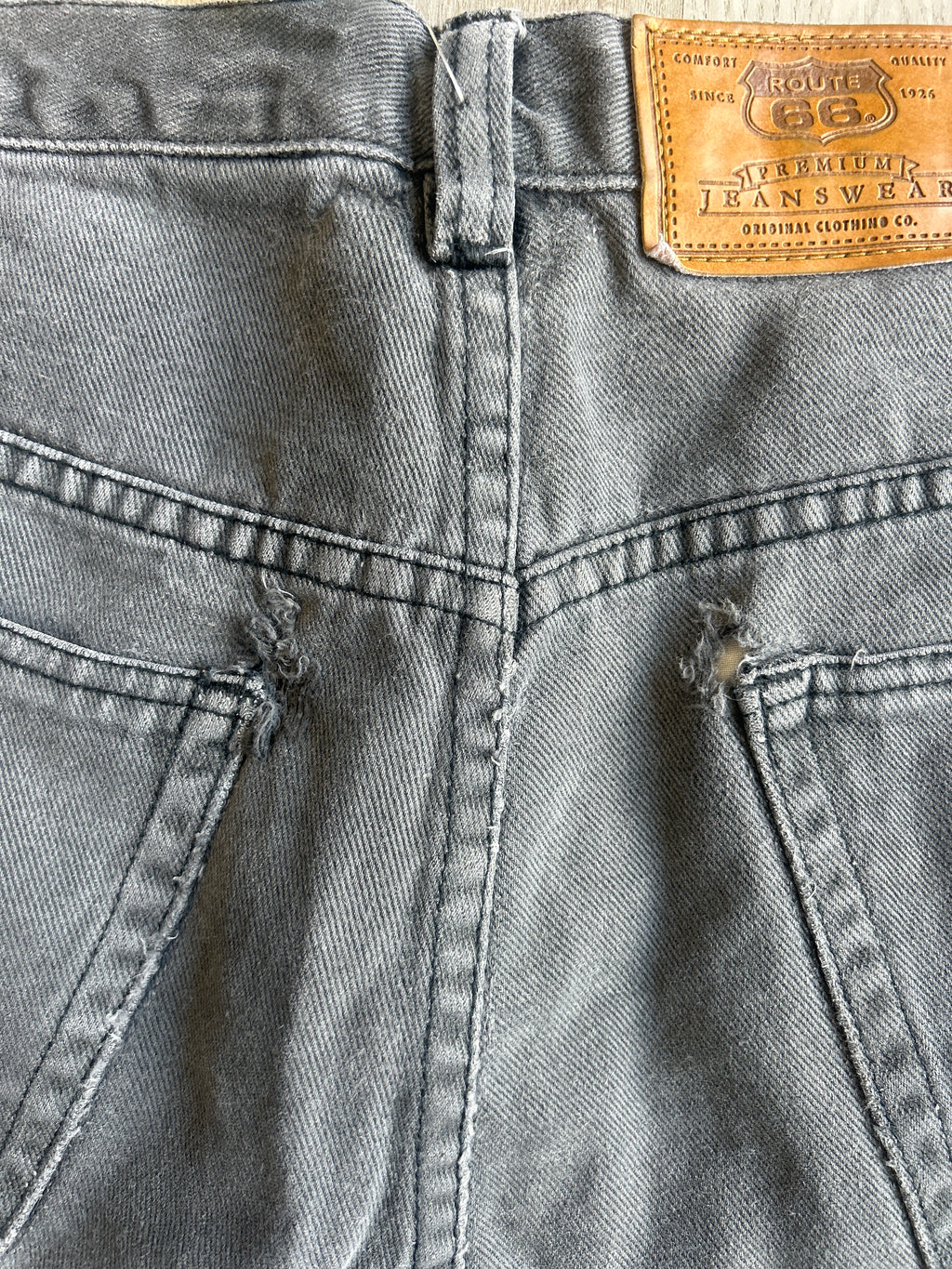 Vintage Route 66 Dark Gray Jean Shorts