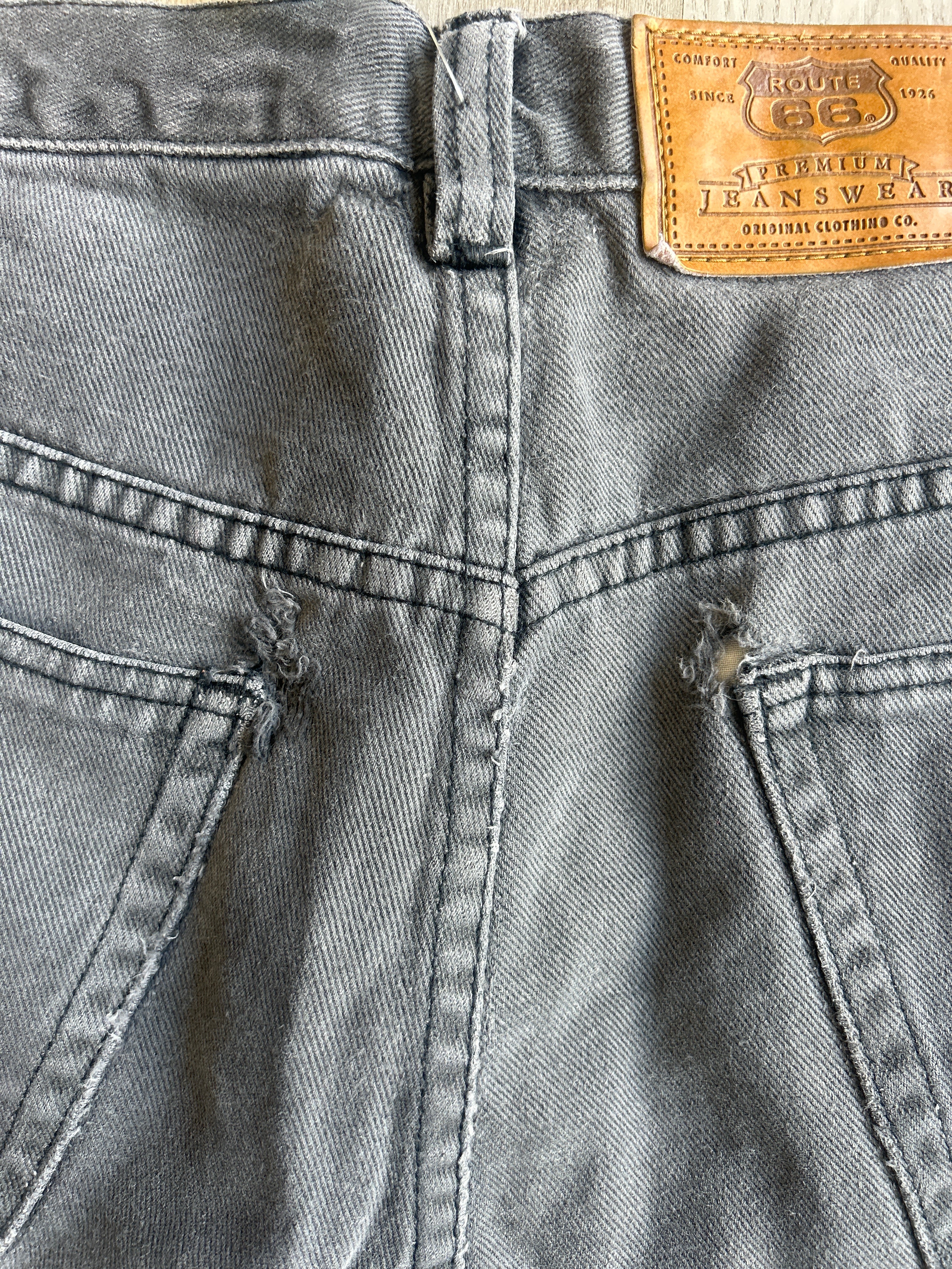 Vintage Route 66 Dark Gray Jean Shorts
