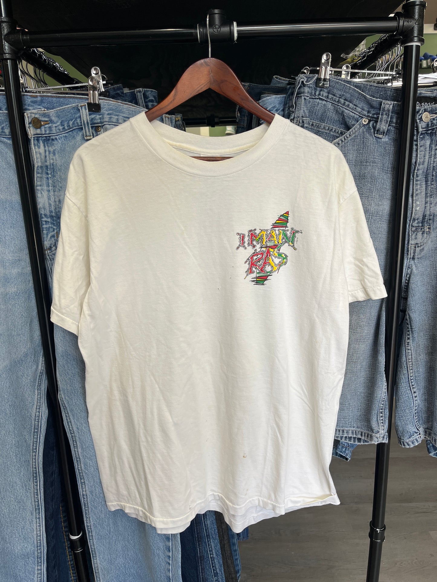 Vintage 1990 Iman Ras Surf Tee