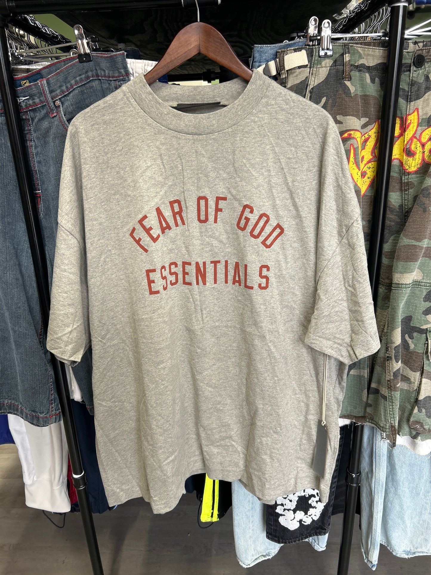 Fear of God Essentials Jersey Crewneck Dark Heather tee