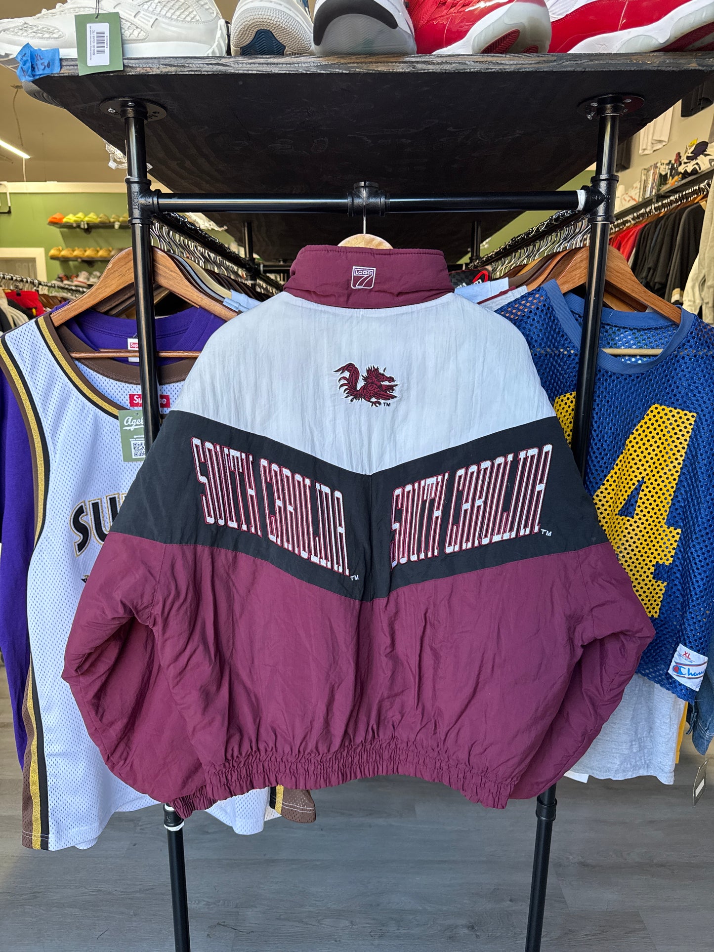 Vintage Logo 7 University Of South Carolina Gamecocks Puffer Jacket