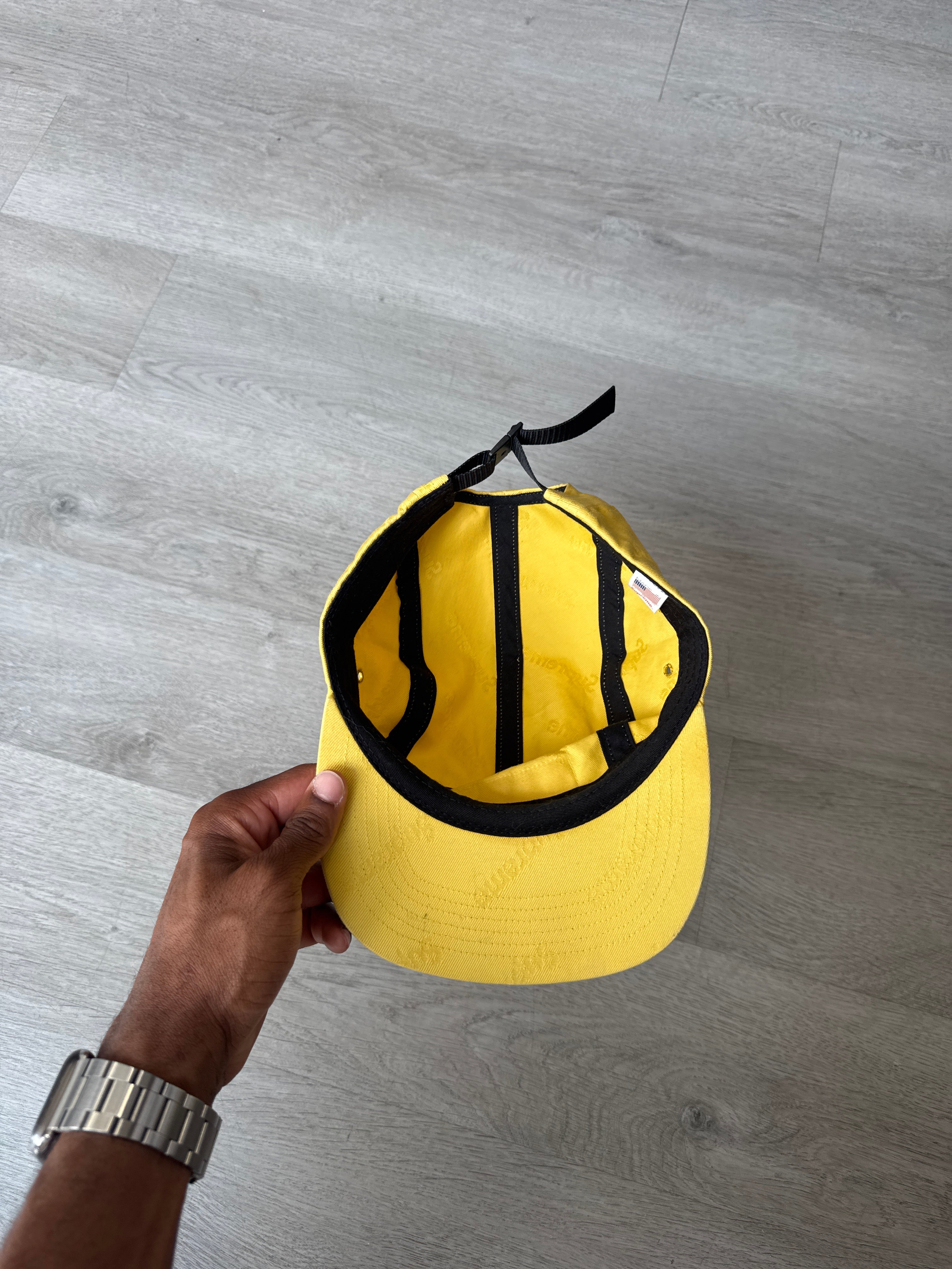Supreme Monogram Washed Chino Yellow Camp Cap Hat