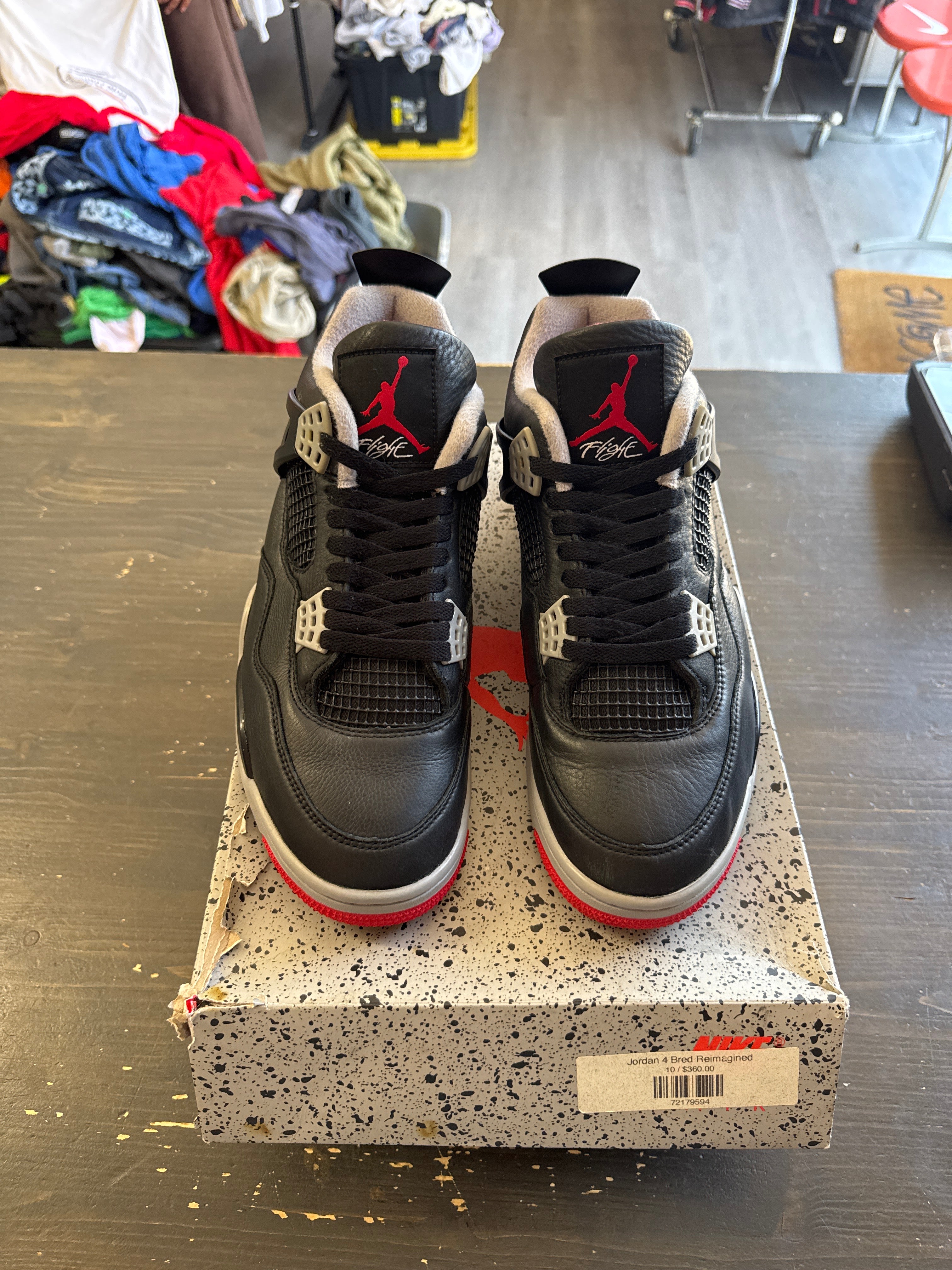 Pre-owned Jordan Retro 4 Bred Reimagined