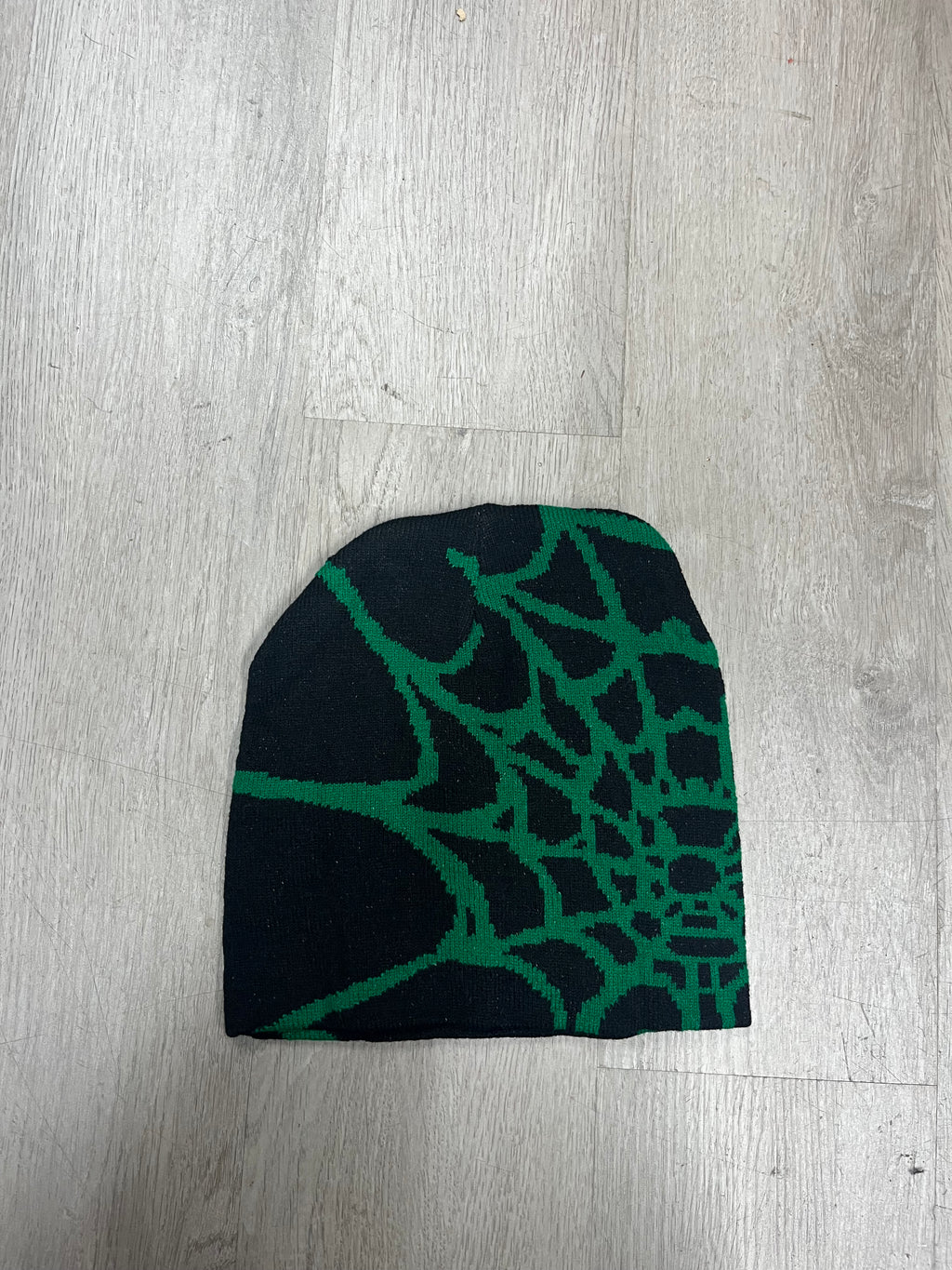 Black w/ Green #2 Y2K Style Spider Web Beanie
