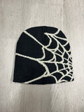 Black w/ Grey Y2K Style Spider Web Beanie