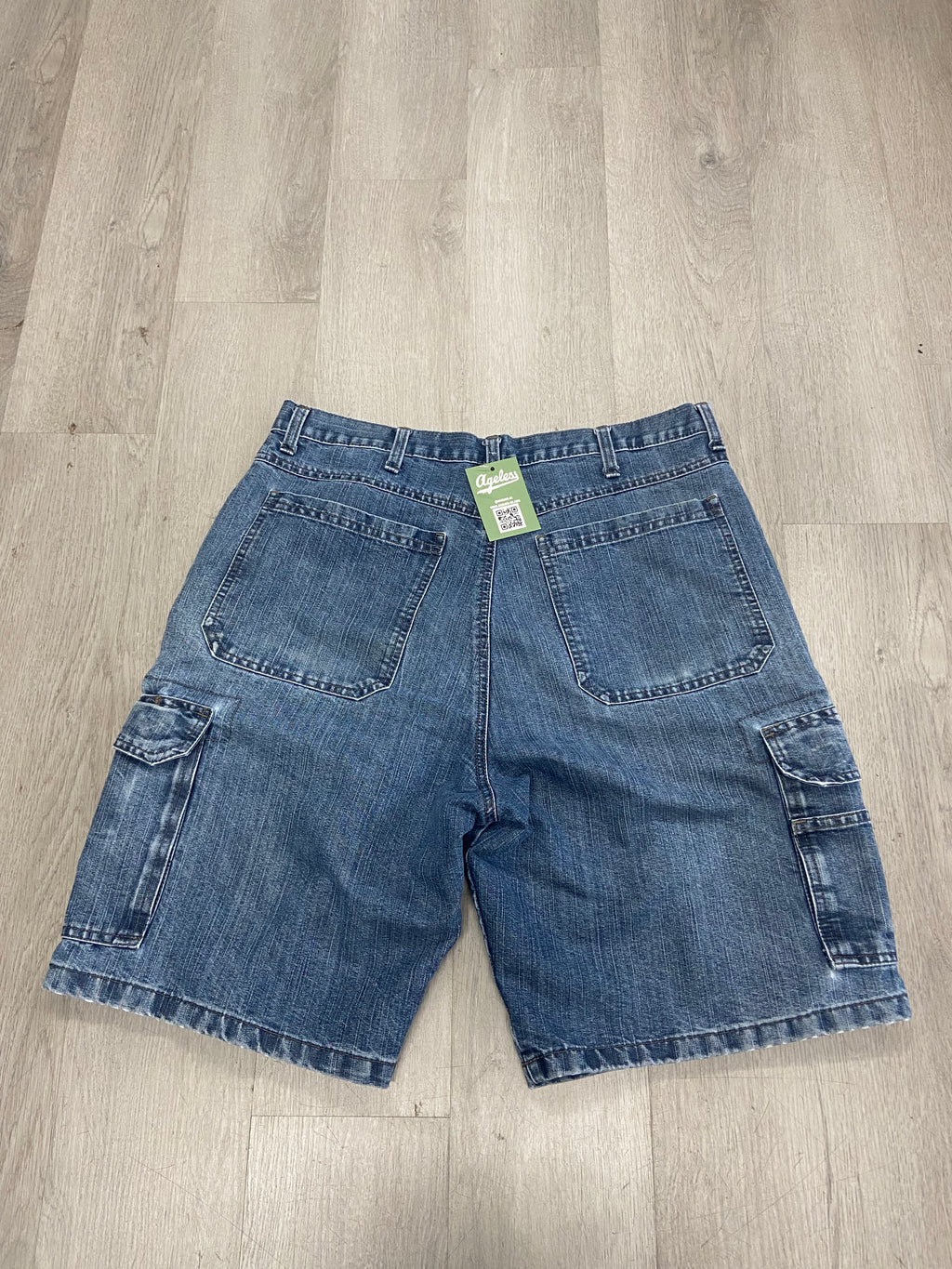 Wrangler Blue Denim Cargo Jean Shorts Jorts