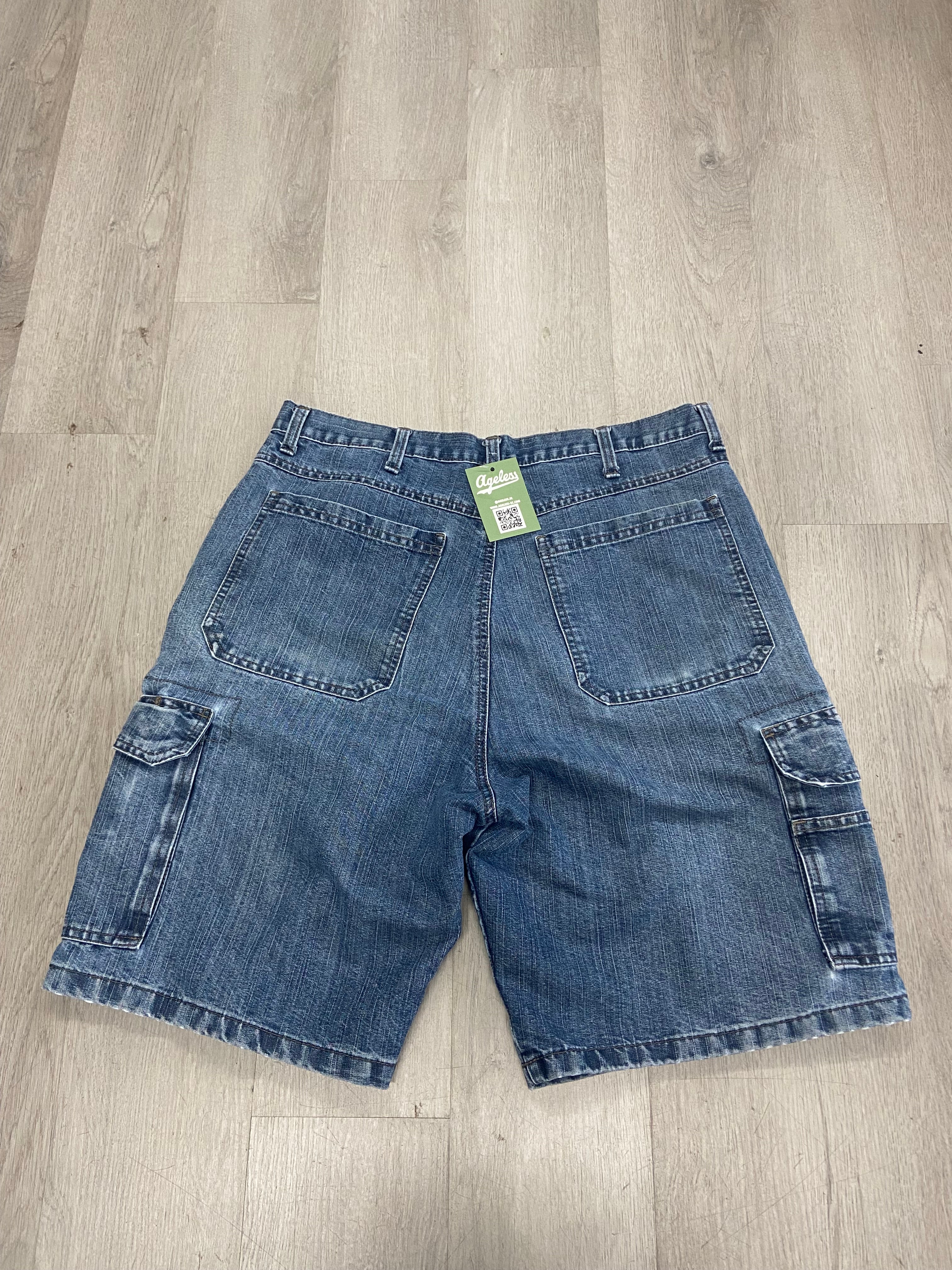 Wrangler Blue Denim Cargo Jean Shorts Jorts