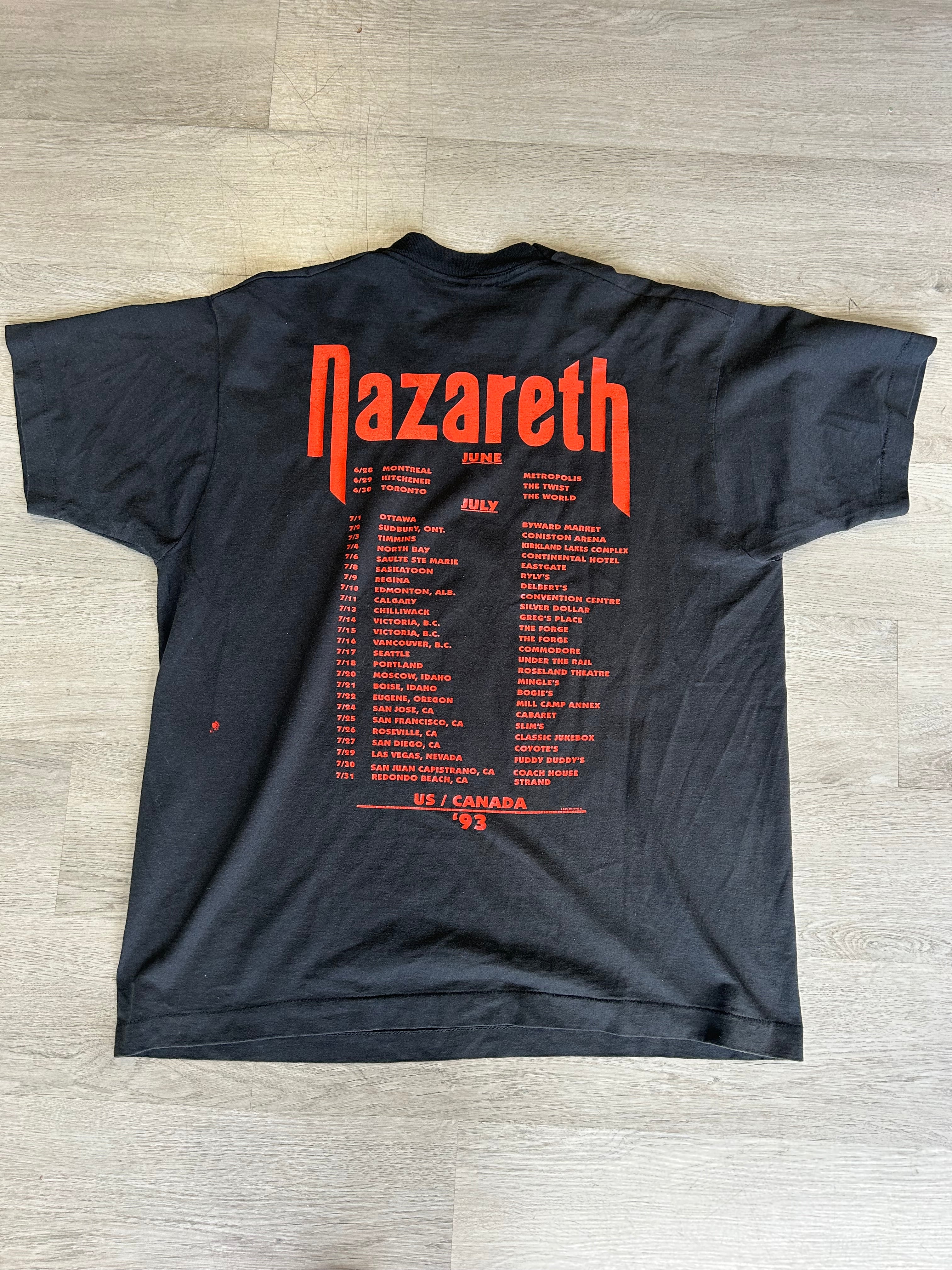 Vintage Nazareth 1993 World Tour  Band Tee