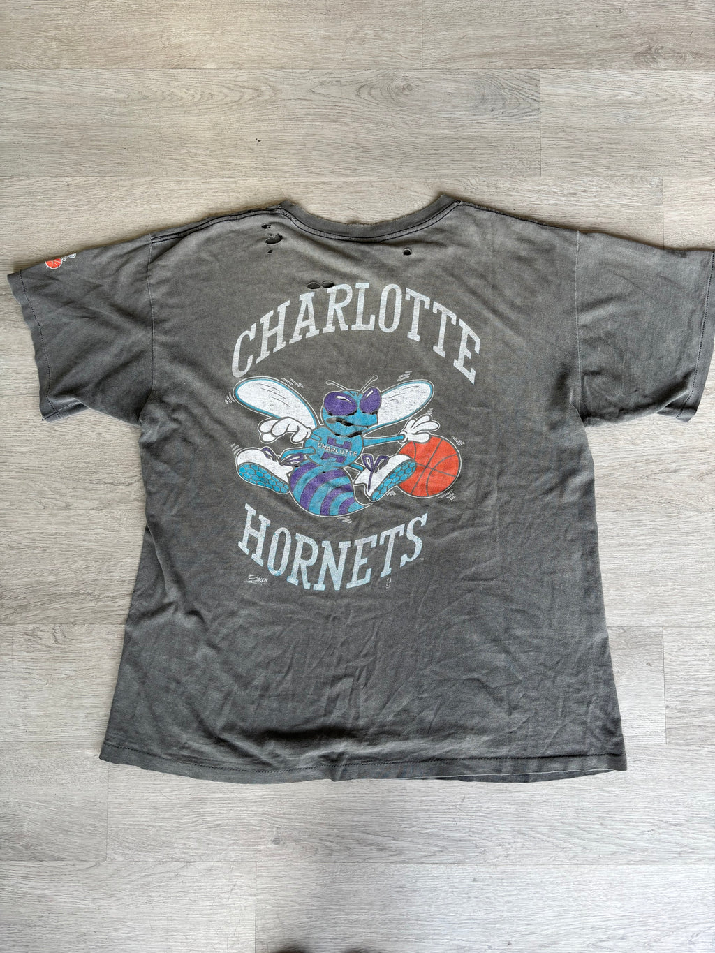 Vintage 1990s Charlotte Hornets Distressed Tee