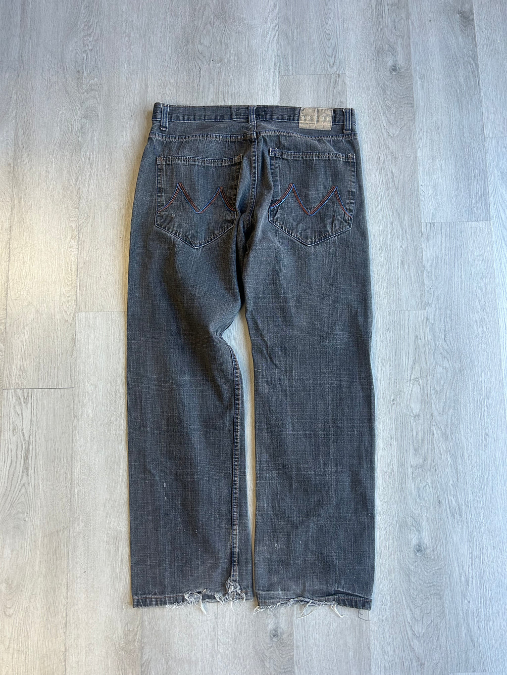 Vintage Aqua Blue Dark Wash Jeans